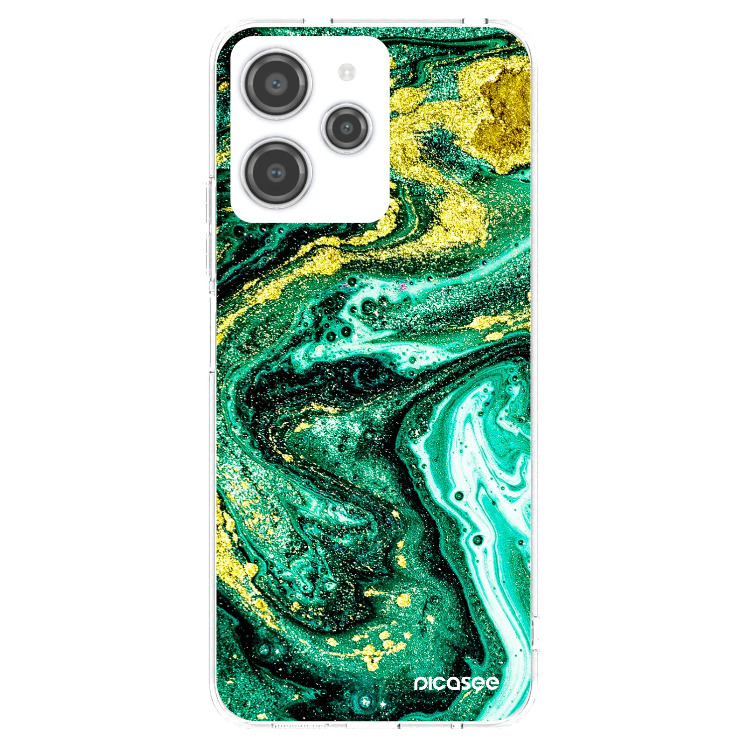 Picasee silikonowe przeźroczyste etui na Xiaomi Redmi 12 4G - Green Gold
