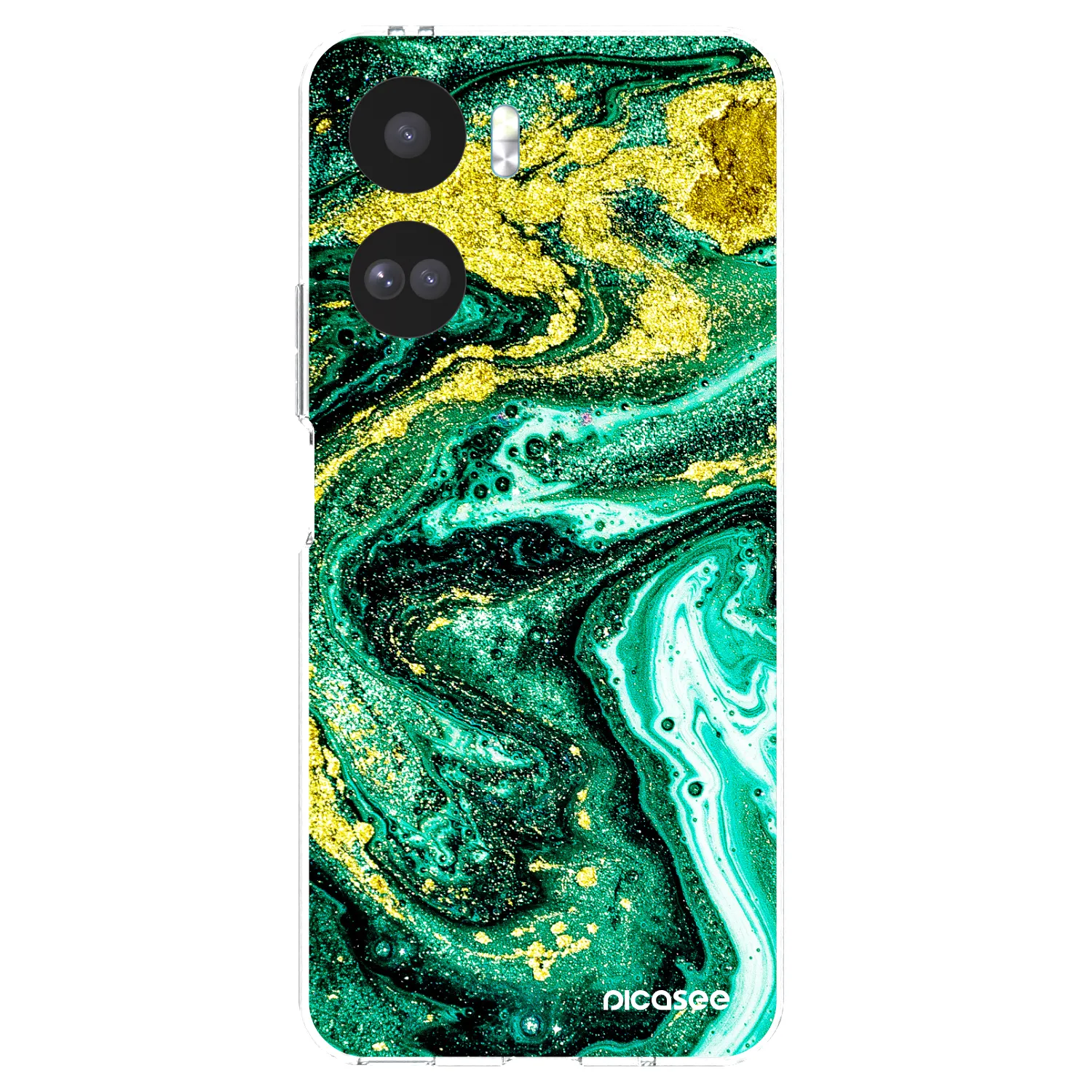 Picasee silikonowe przeźroczyste etui na Honor 90 Lite 5G - Green Gold