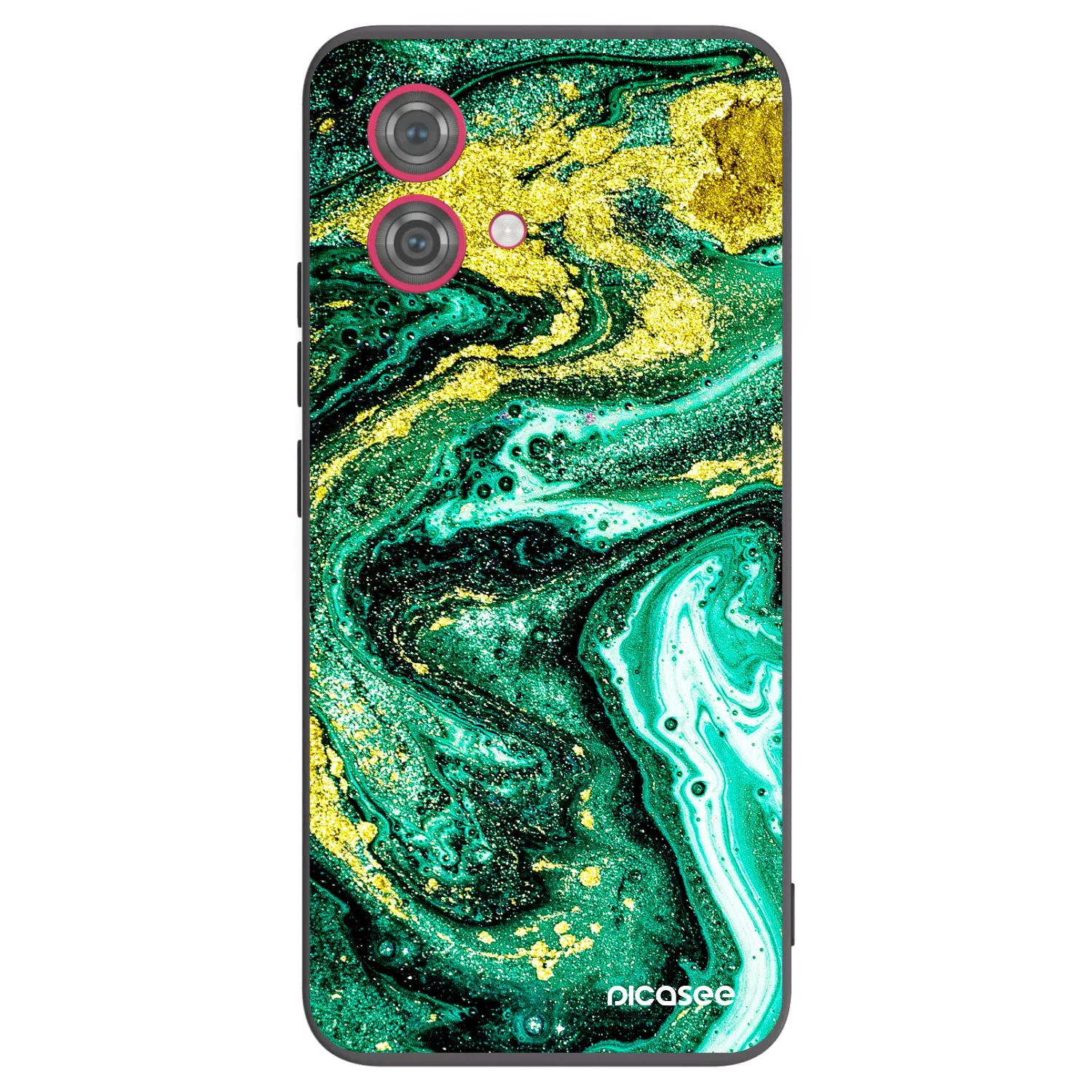 Picasee silikonowe czarne etui na Motorola Moto G84 5G - Green Gold
