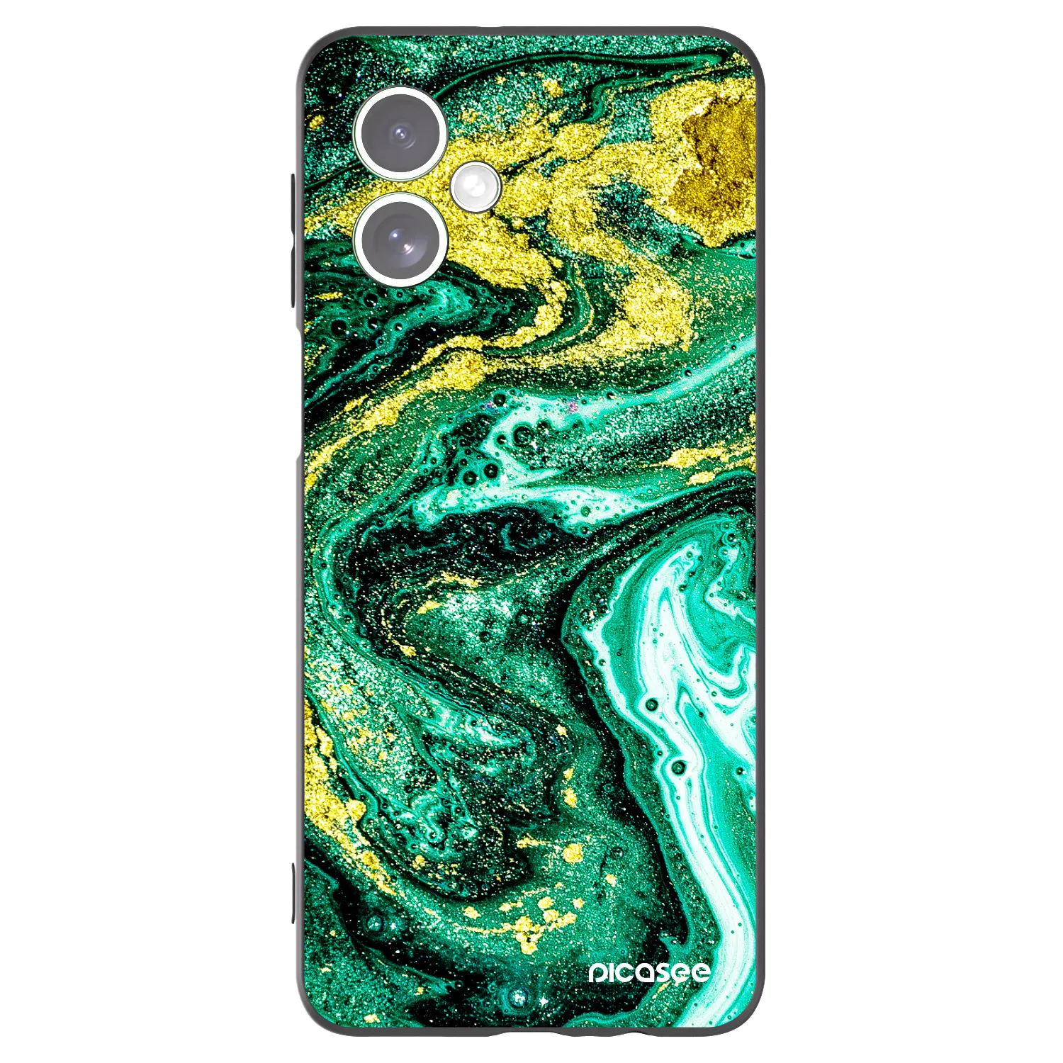 Picasee silikonowe czarne etui na Motorola Moto G54 5G - Green Gold