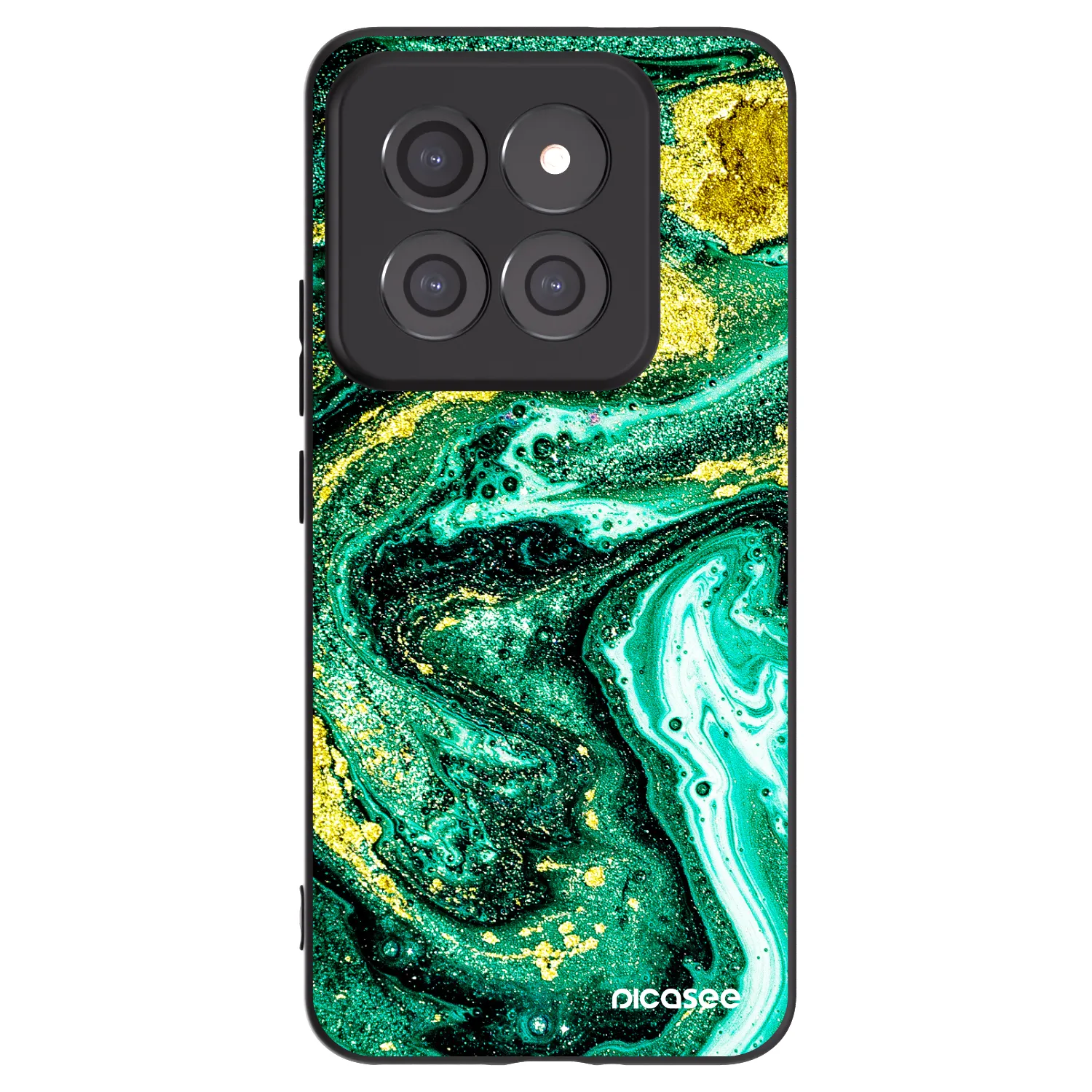 Picasee silikonowe czarne etui na Xiaomi 14 Pro - Green Gold
