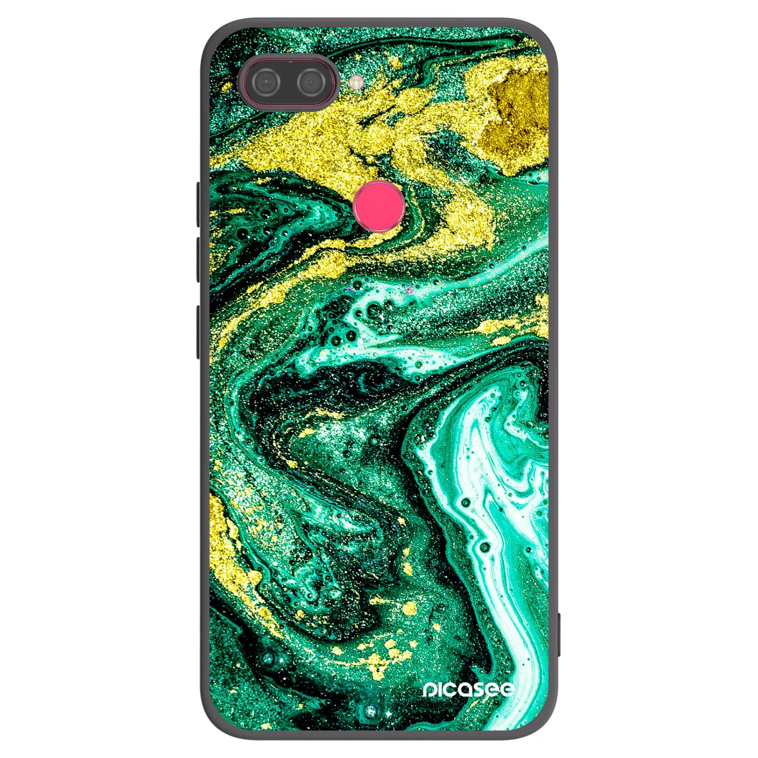 Picasee silikonowe czarne etui na Xiaomi Mi 8 Lite - Green Gold
