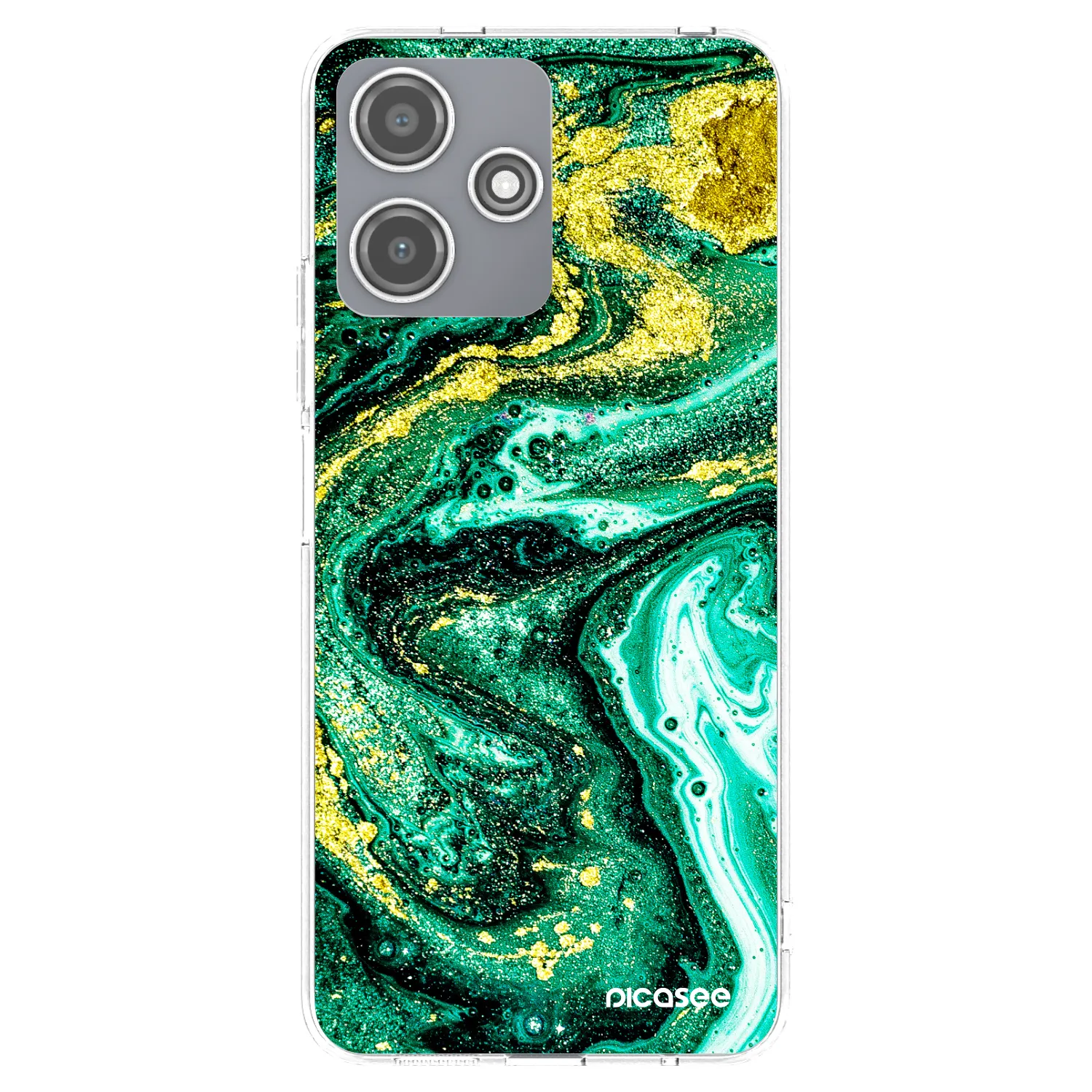 Picasee silikonowe przeźroczyste etui na Xiaomi Redmi 12 5G - Green Gold