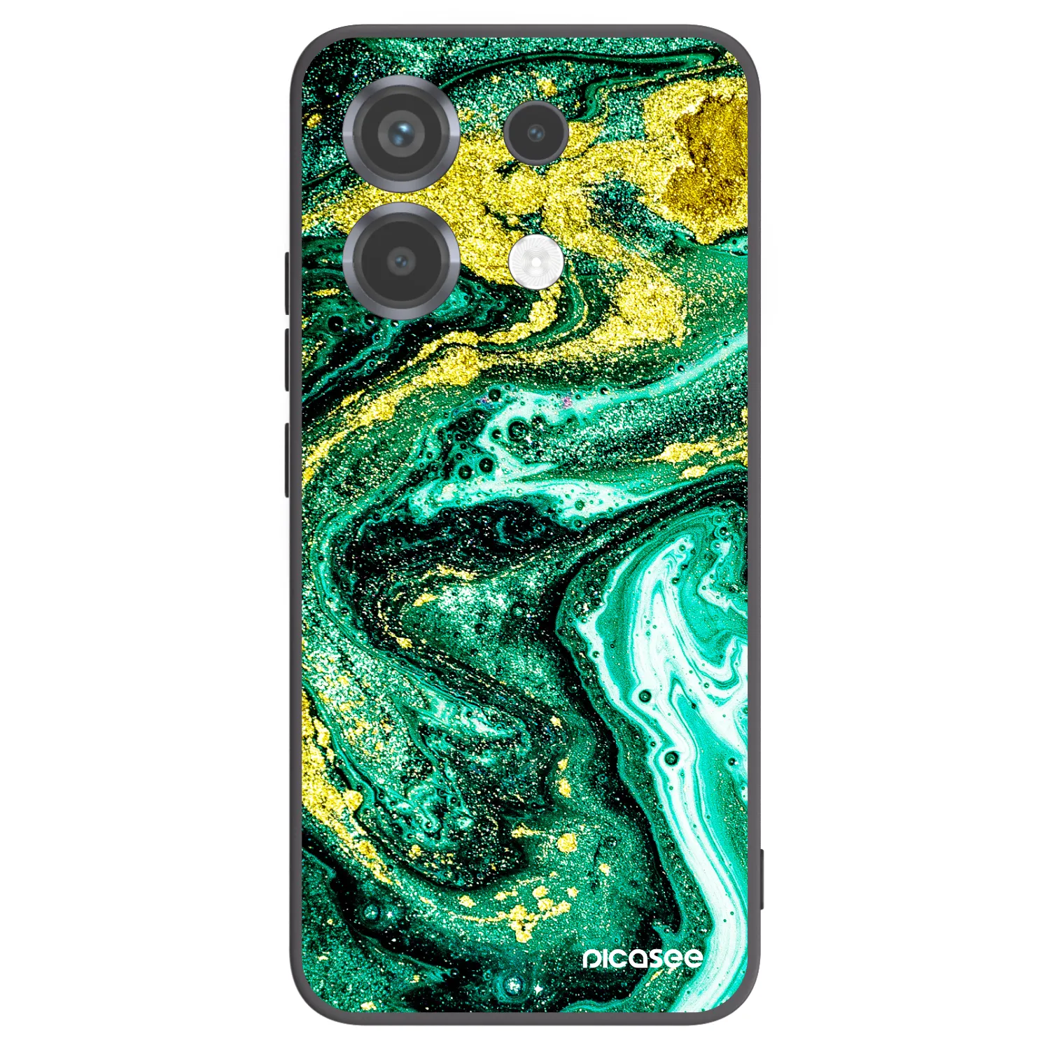 Picasee silikonowe czarne etui na Xiaomi Poco X6 - Green Gold