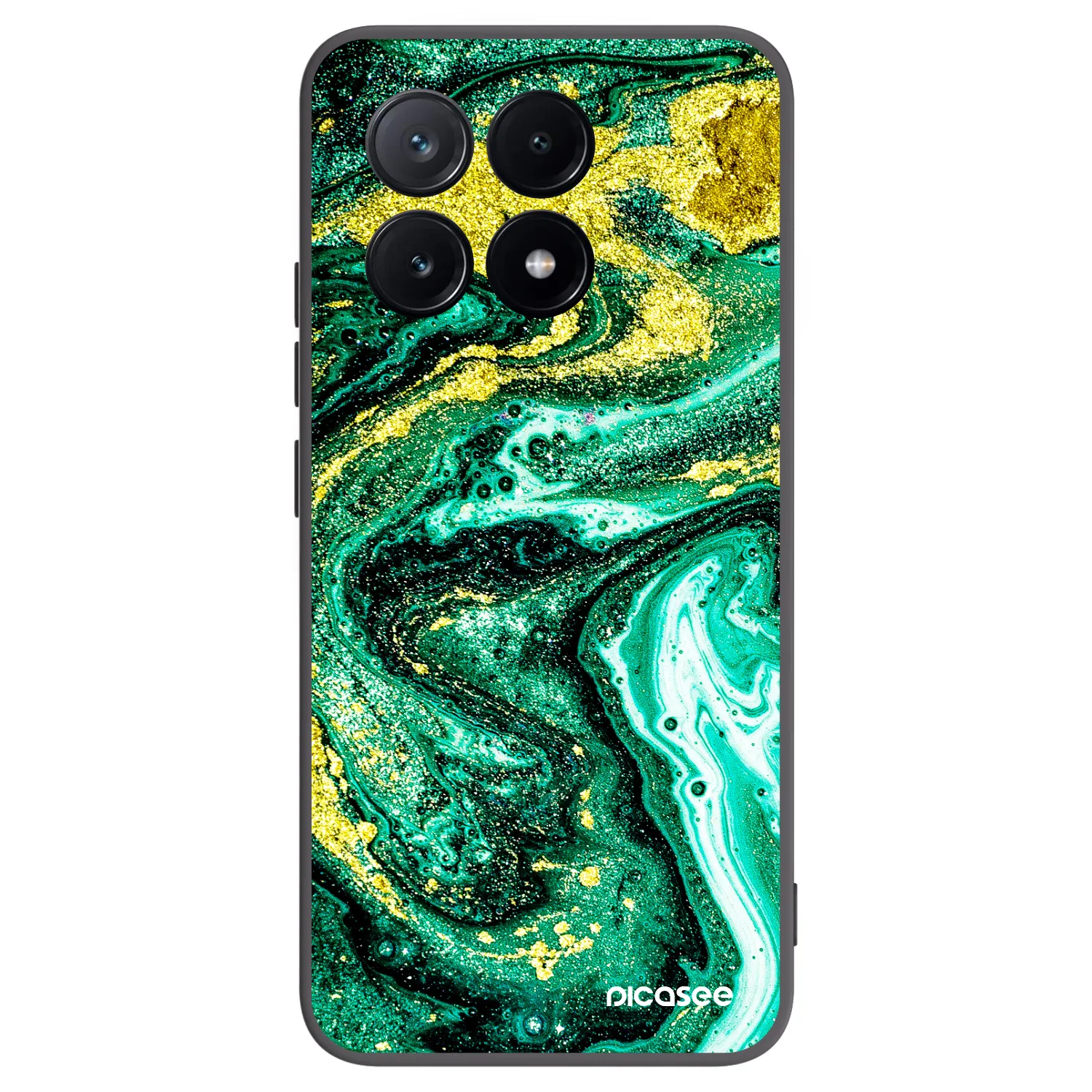 Picasee silikonowe czarne etui na Xiaomi Poco X6 Pro - Green Gold
