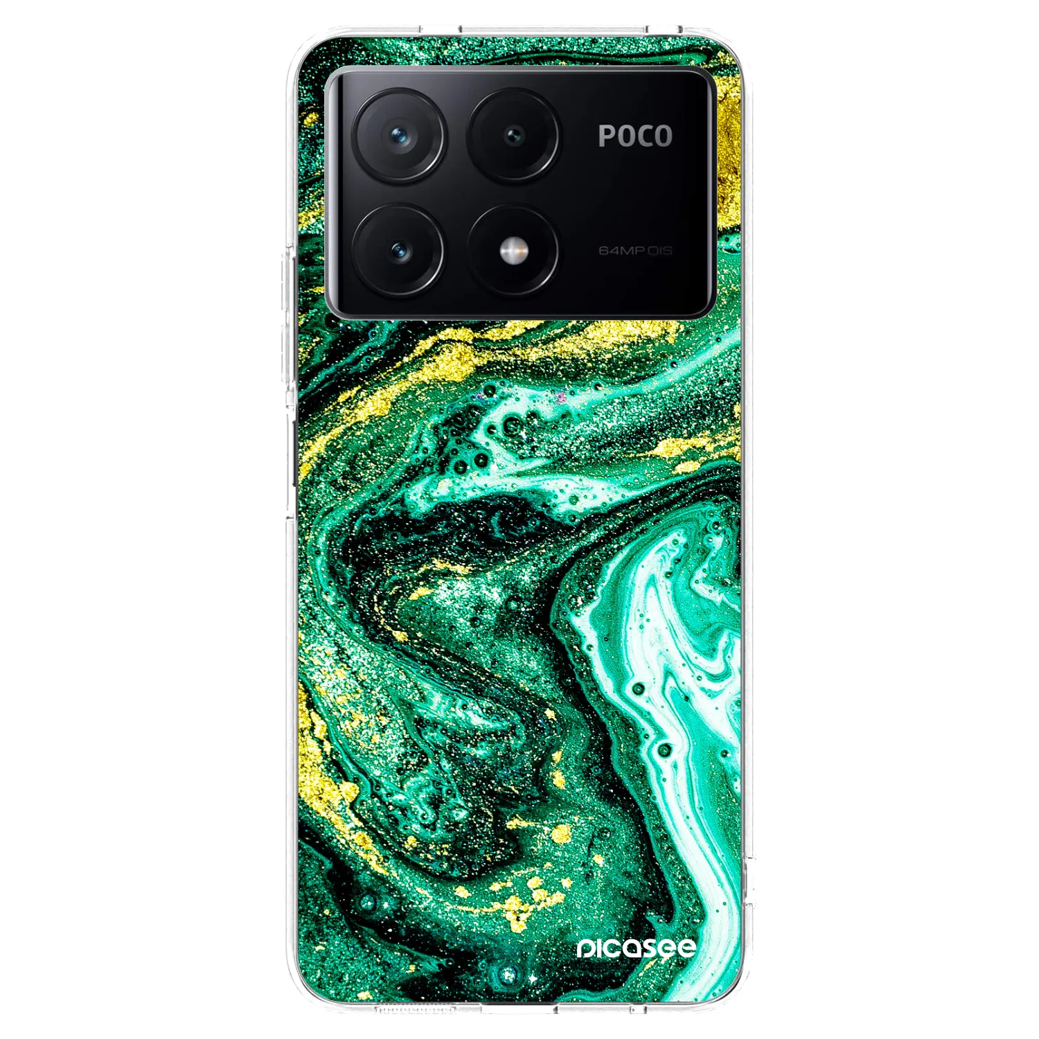 Picasee silikonowe przeźroczyste etui na Xiaomi Poco X6 Pro - Green Gold