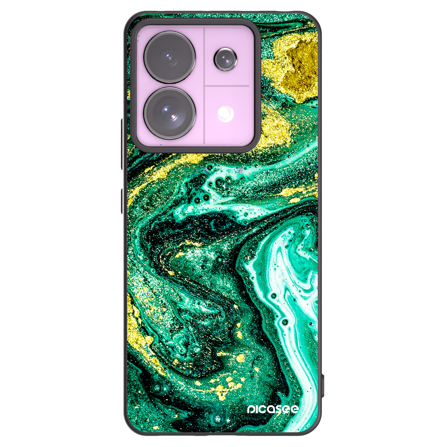 Picasee silikonowe czarne etui na Xiaomi Redmi Note 13 Pro 5G - Green Gold