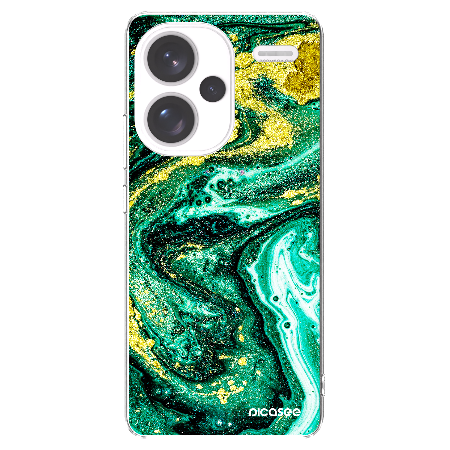 Picasee silikonowe przeźroczyste etui na Xiaomi Redmi Note 13 Pro+ 5G - Green Gold