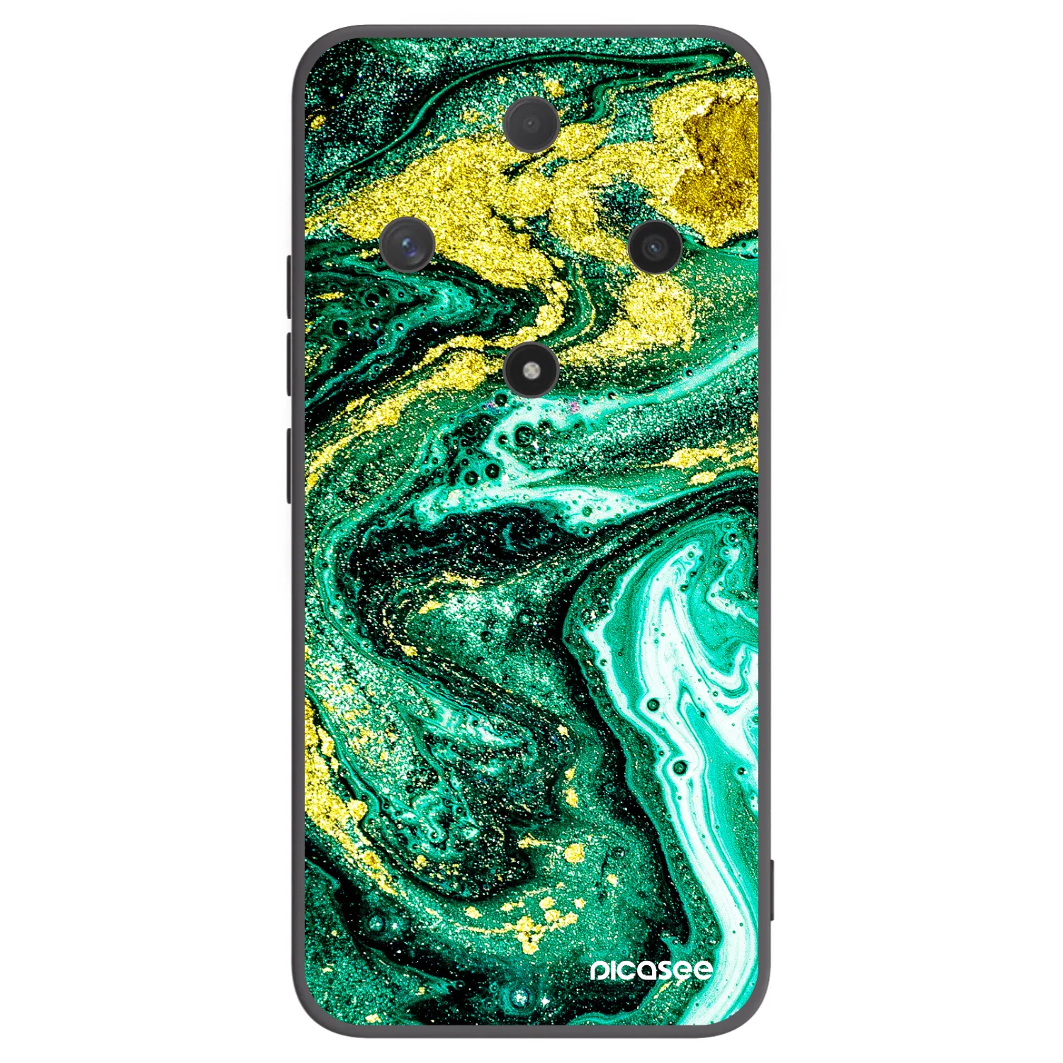 Picasee silikonowe czarne etui na Honor Magic6 Lite 5G - Green Gold