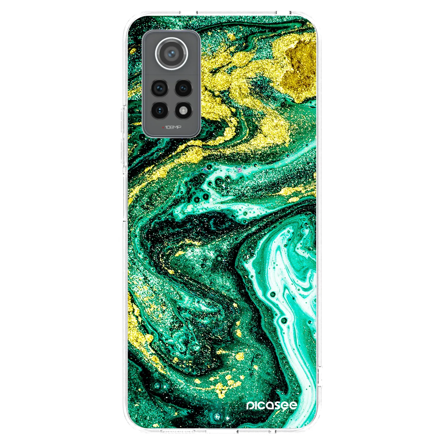 Picasee silikonowe przeźroczyste etui na Xiaomi Redmi Note 12 Pro 4G - Green Gold