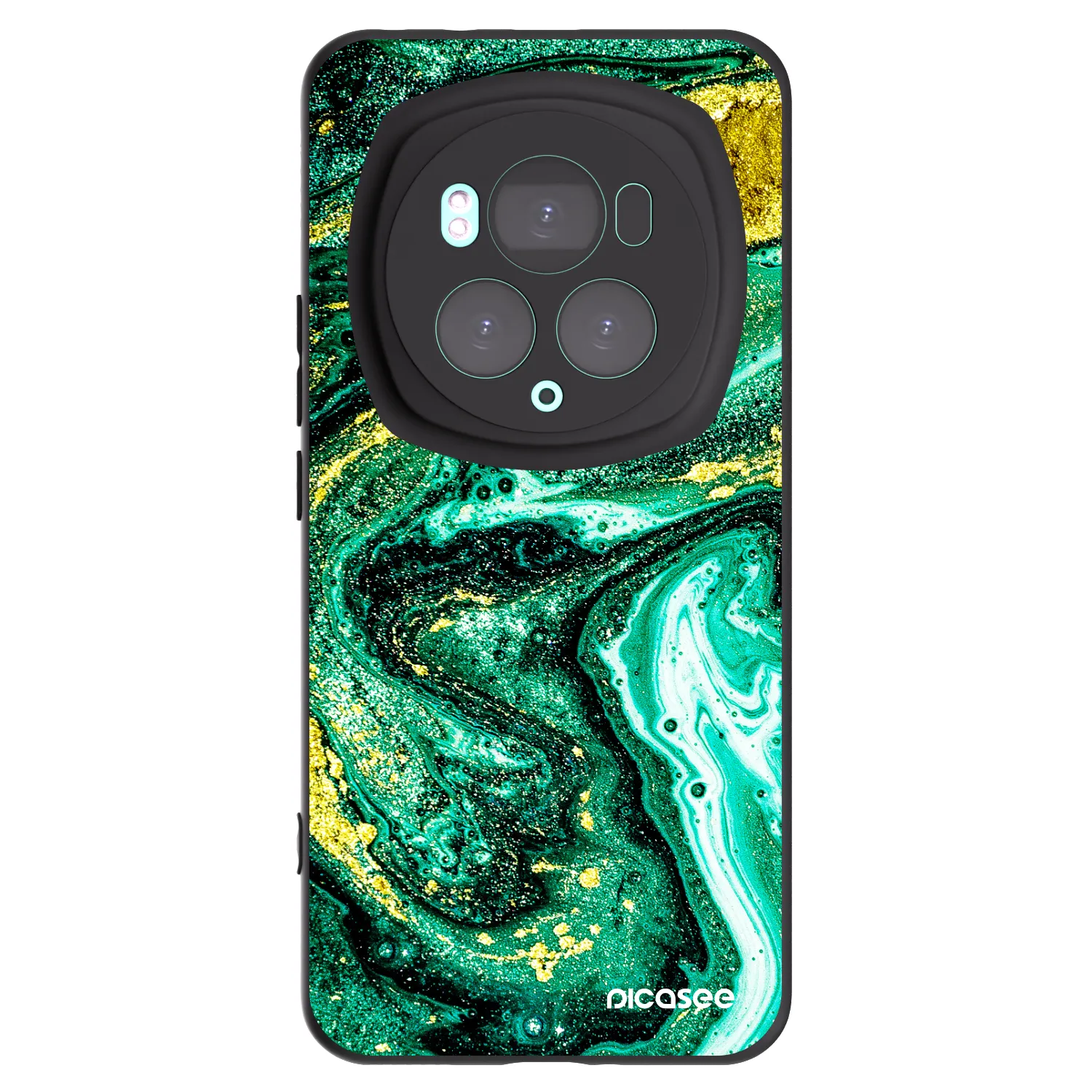 Picasee silikonowe czarne etui na Honor Magic6 Pro - Green Gold