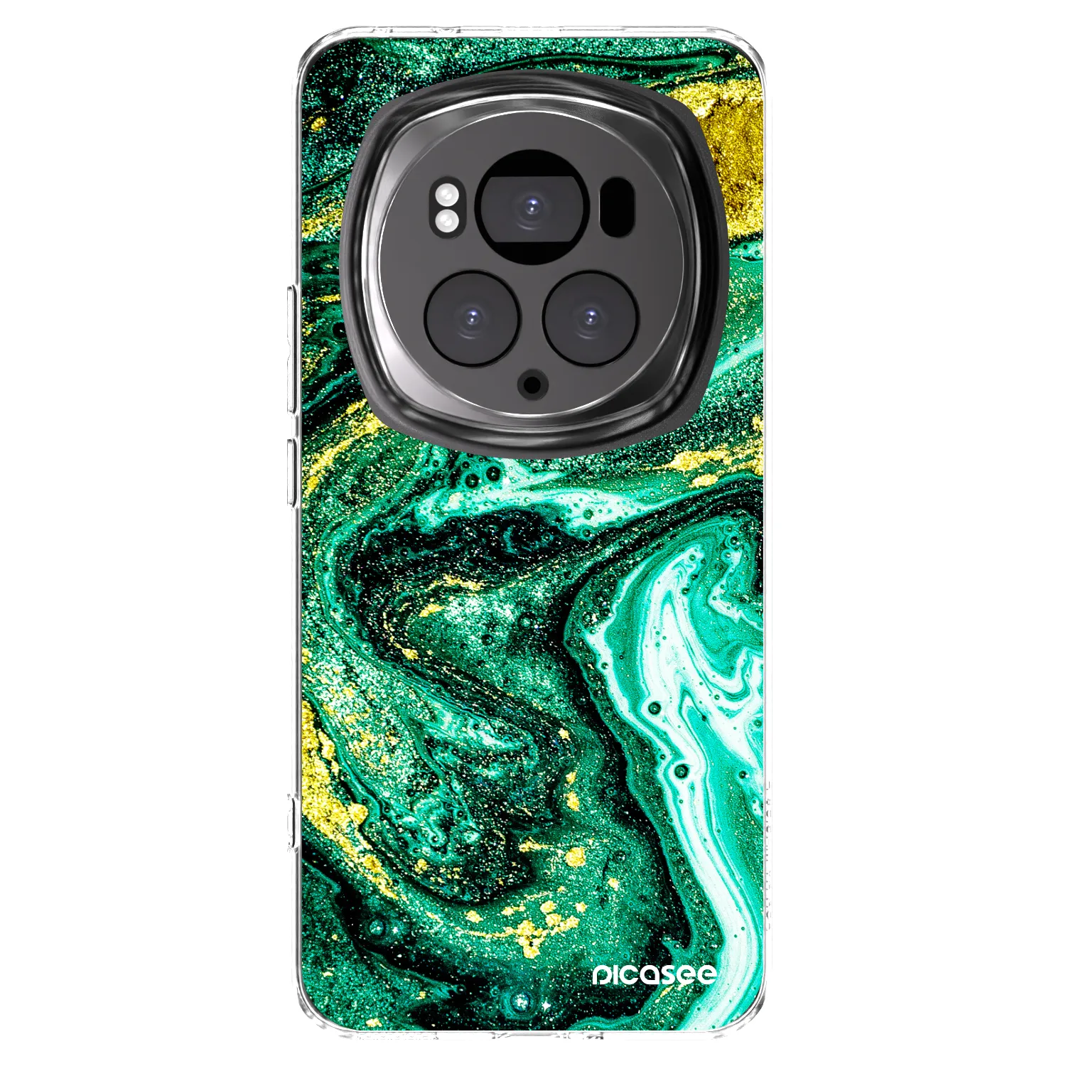 Picasee silikonowe przeźroczyste etui na Honor Magic6 Pro - Green Gold