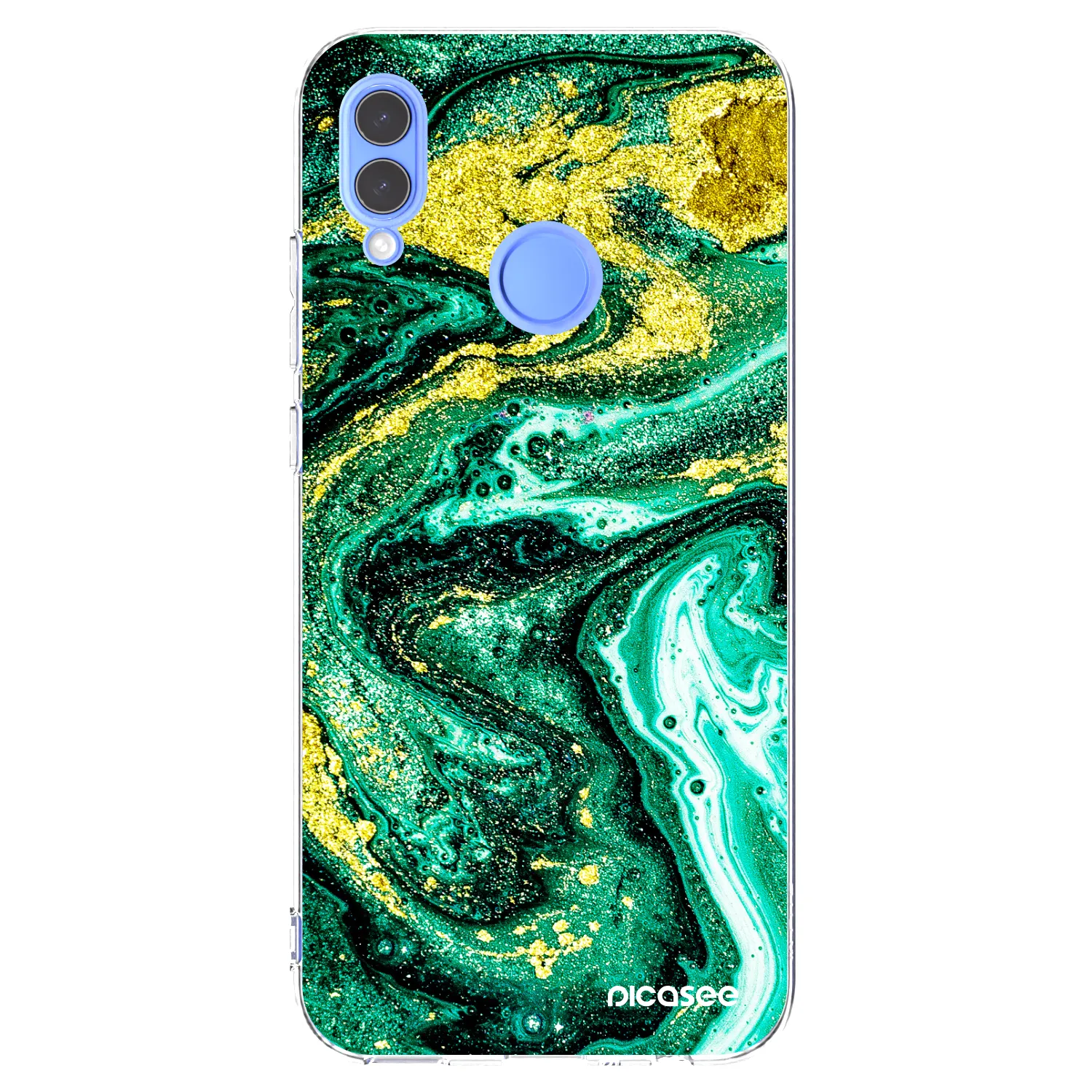 Picasee silikonowe przeźroczyste etui na Honor 10 Lite - Green Gold