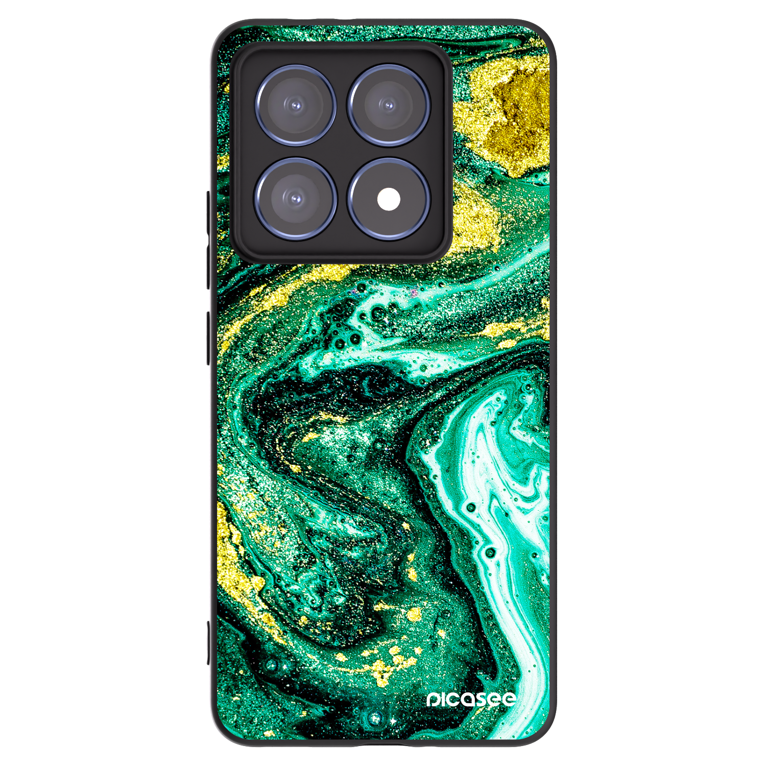 Picasee silikonowe czarne etui na Xiaomi 14T Pro - Green Gold