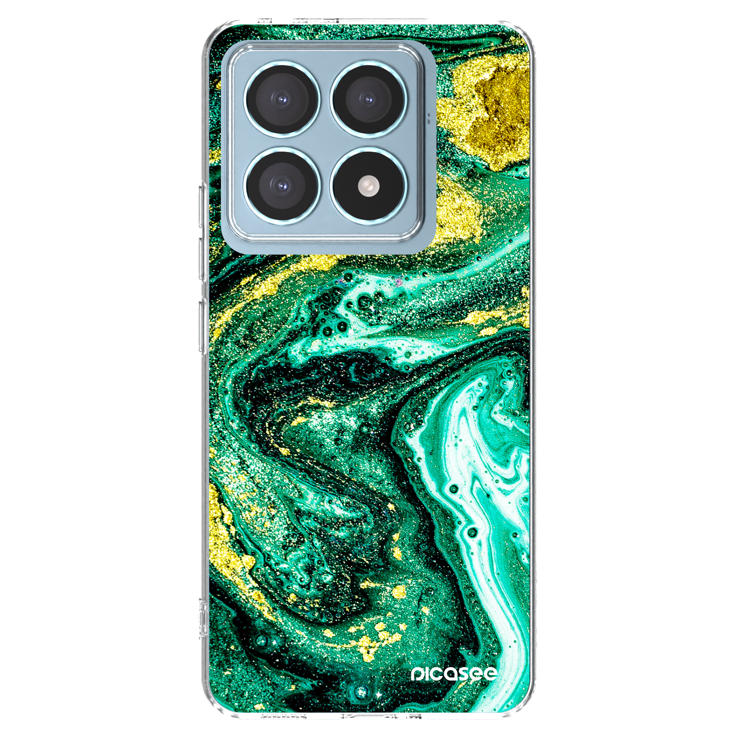 Picasee silikonowe przeźroczyste etui na Xiaomi 14T Pro - Green Gold