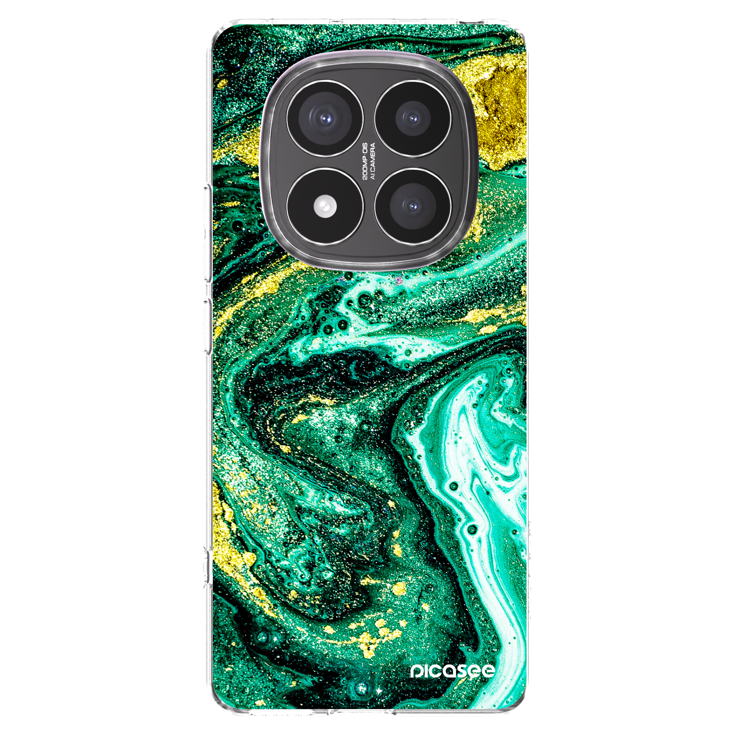 Picasee silikonowe przeźroczyste etui na Xiaomi Redmi Note 14 Pro+ 5G - Green Gold