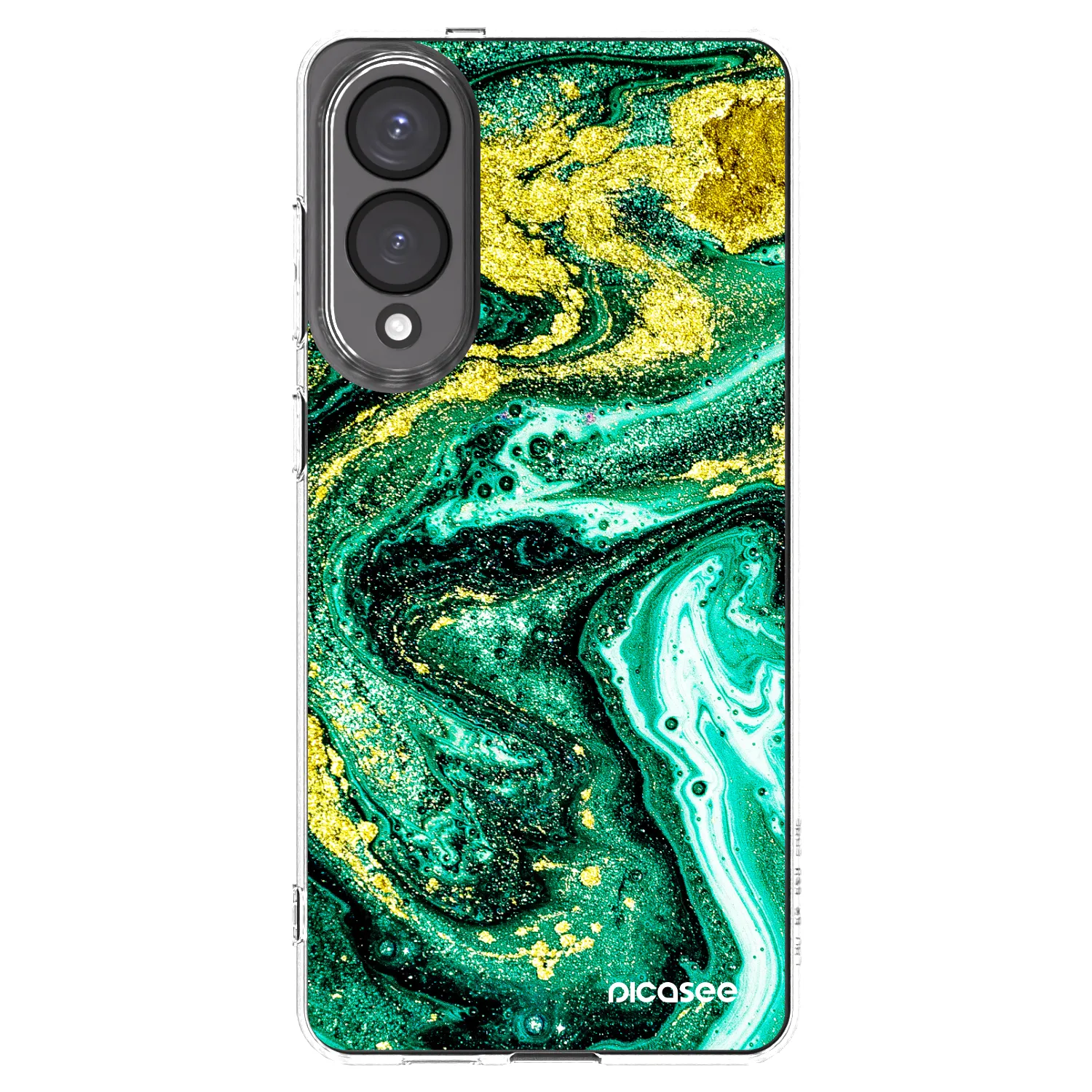Picasee silikonowe przeźroczyste etui na Samsung Galaxy S25 Edge 5G - Green Gold