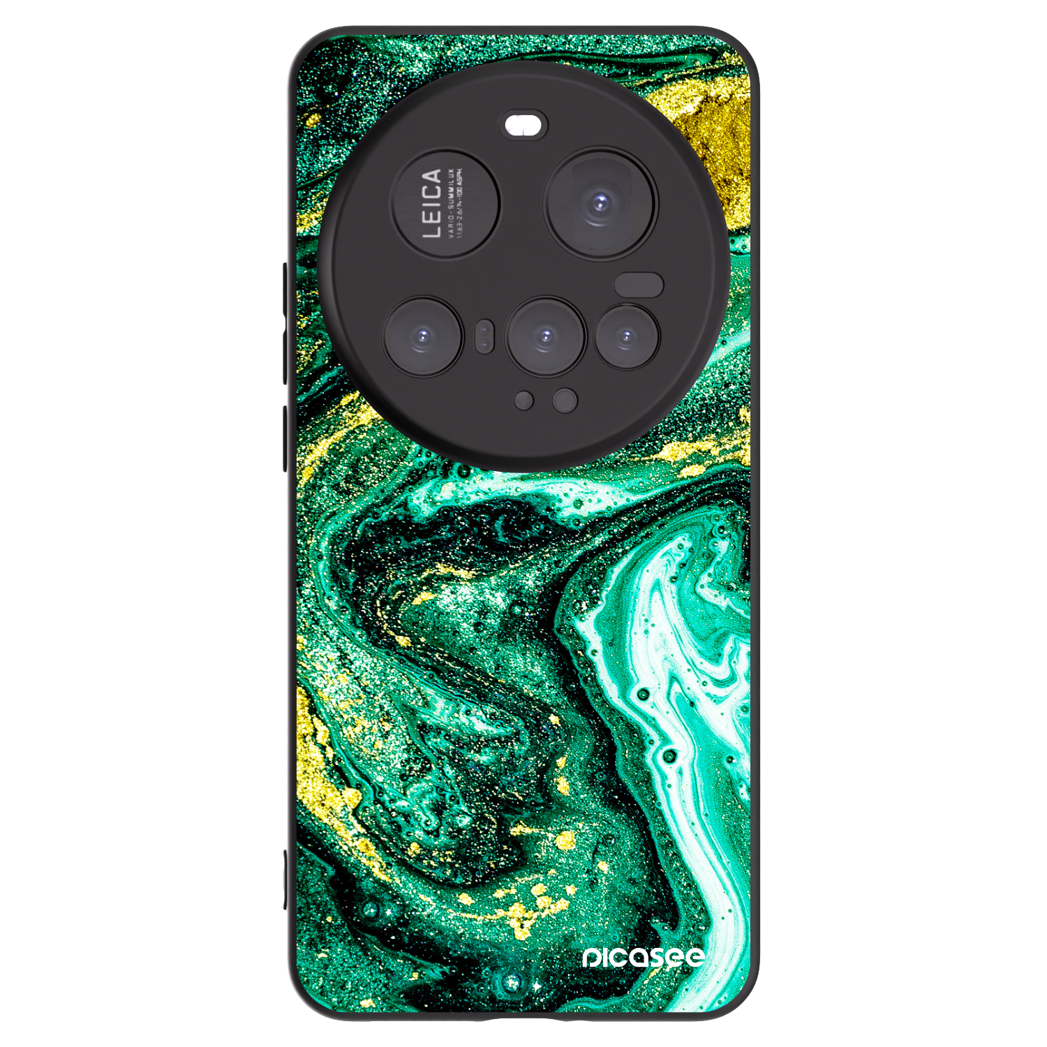 Picasee silikonowe czarne etui na Xiaomi 15 Ultra - Green Gold