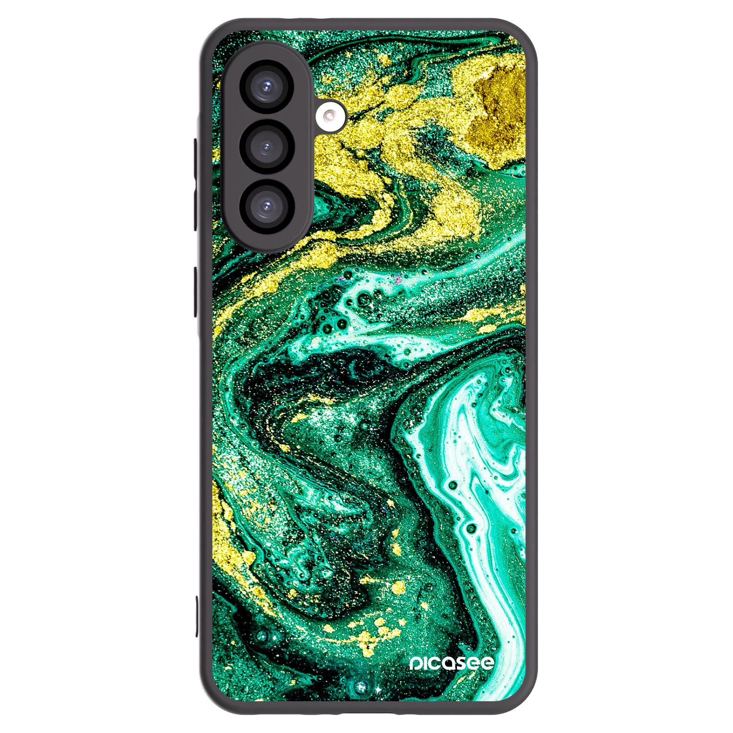 Picasee silikonowe czarne etui na Samsung Galaxy A26 5G A266B - Green Gold