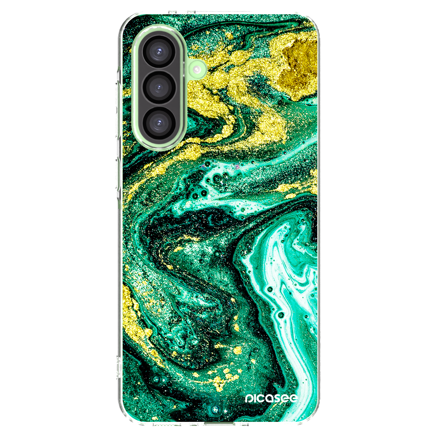 Picasee silikonowe przeźroczyste etui na Samsung Galaxy A26 5G A266B - Green Gold