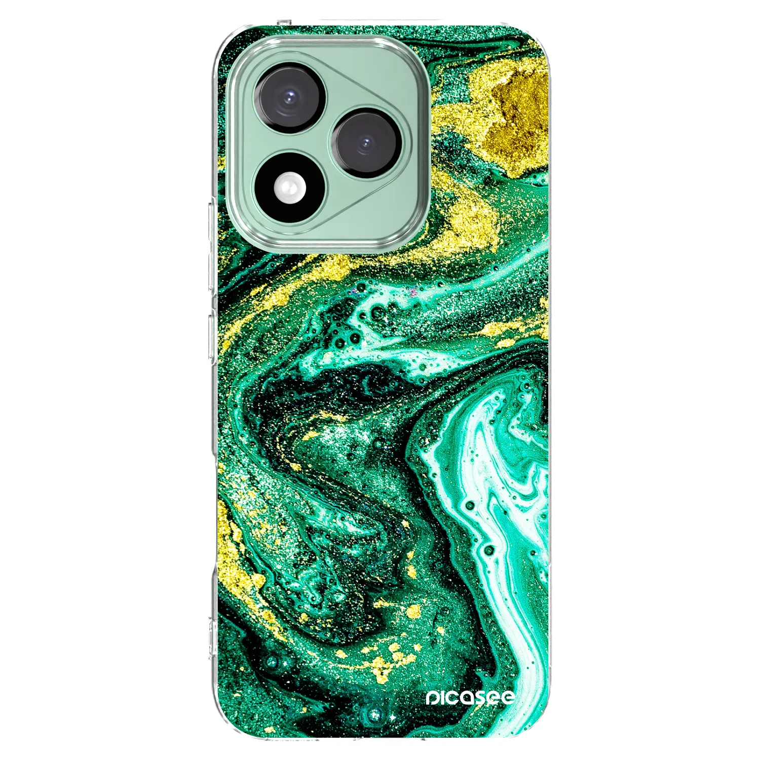 Picasee silikonowe przeźroczyste etui na Honor 400 Lite 5G - Green Gold