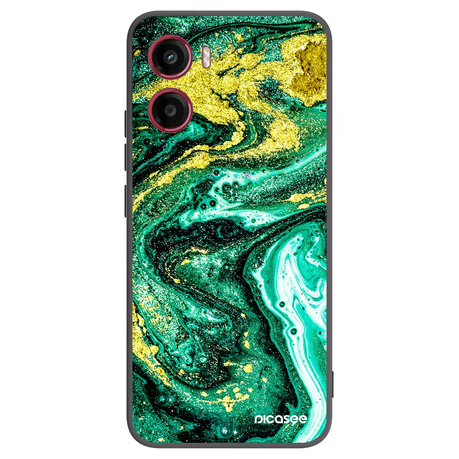 Picasee silikonowe czarne etui na Motorola Moto G05 - Green Gold