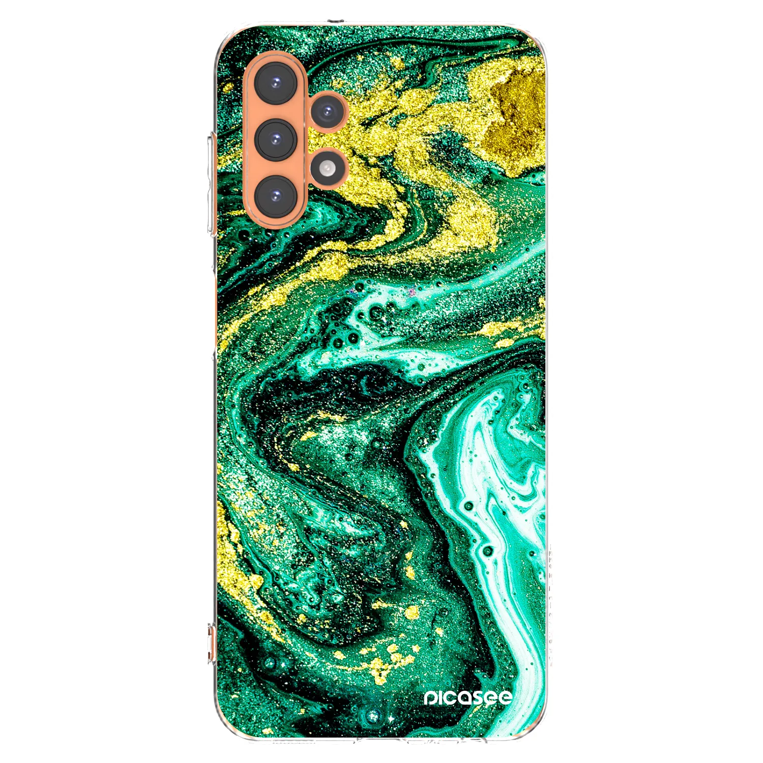 Picasee silikonowe przeźroczyste etui na Samsung Galaxy A13 5G - Green Gold