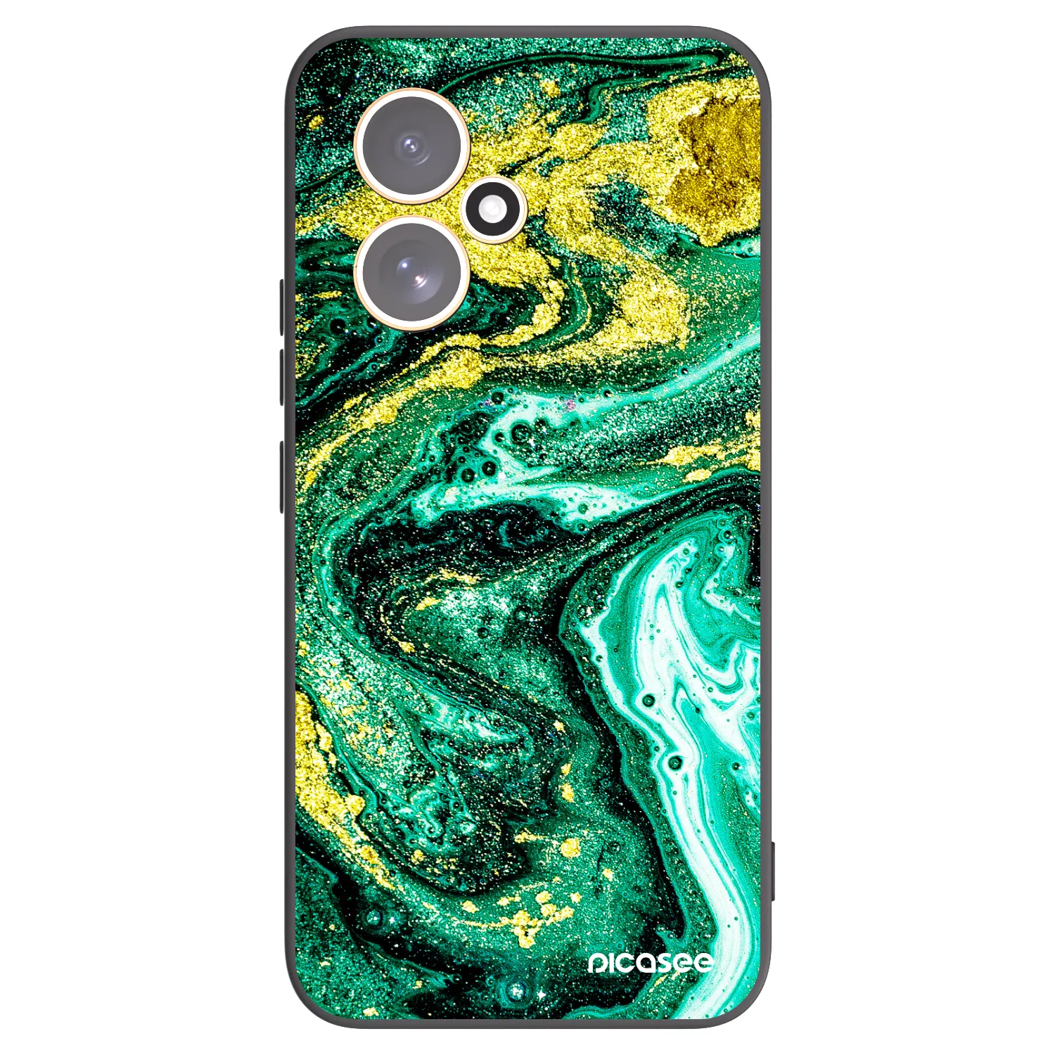 Picasee silikonowe czarne etui na Honor 400 5G - Green Gold