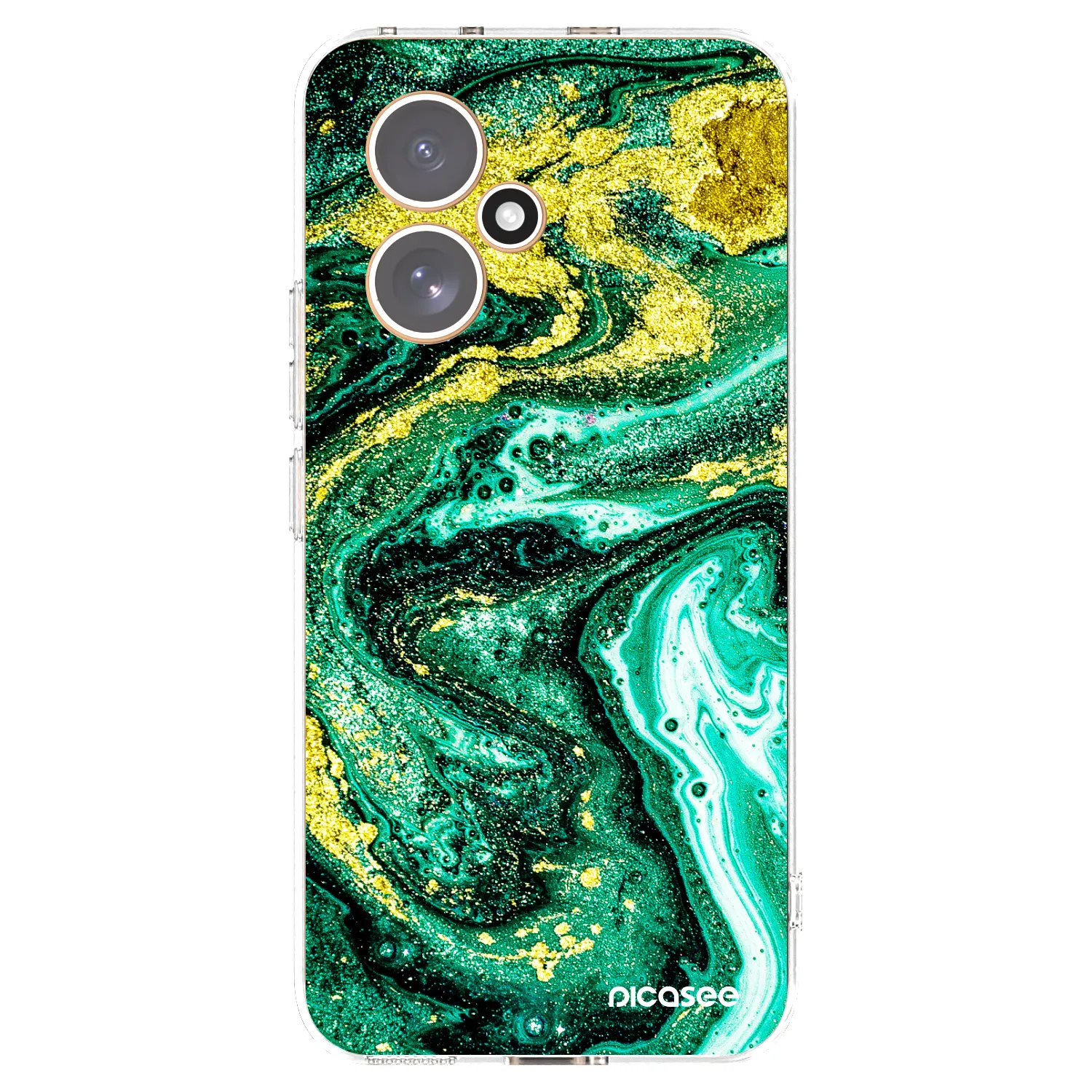 Picasee silikonowe przeźroczyste etui na Honor 400 5G - Green Gold