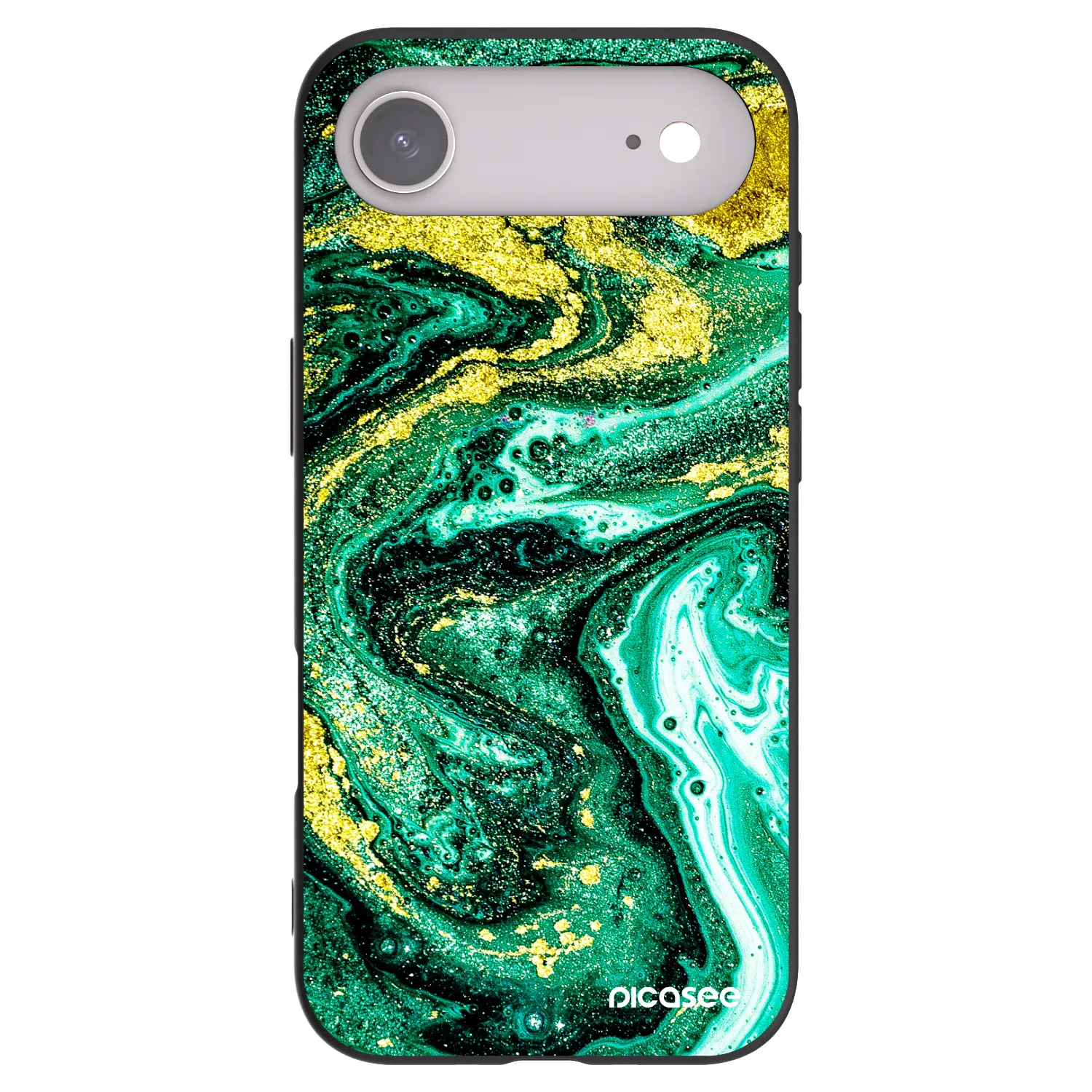 Picasee silikonowe czarne etui na Apple iPhone Air - Green Gold