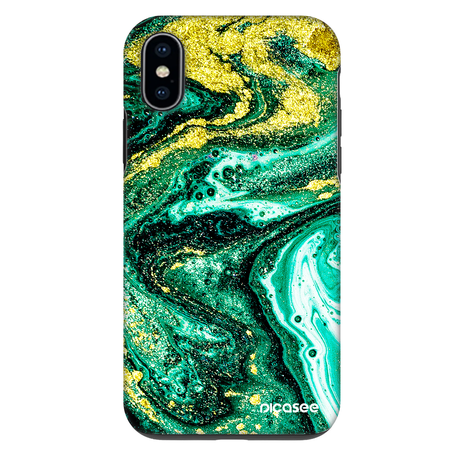 Picasee Fashion Case na Apple iPhone X/XS - Green Gold
