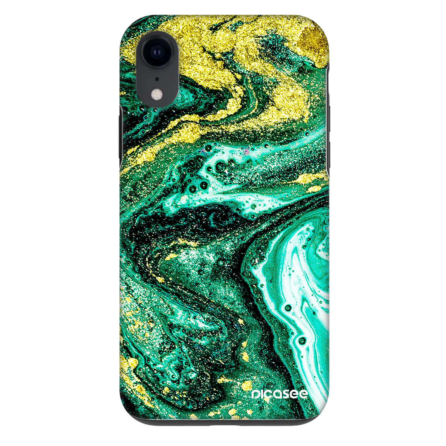 Picasee Fashion Case na Apple iPhone XR - Green Gold