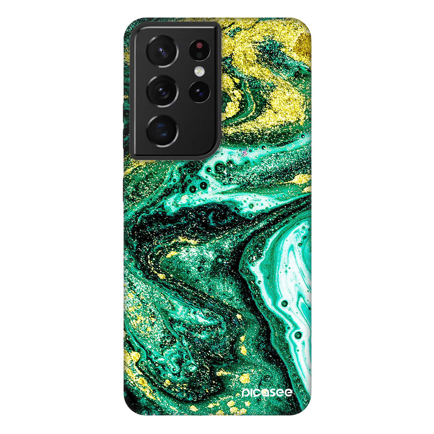 Picasee Fashion Case na Samsung Galaxy S21 Ultra 5G G998B - Green Gold