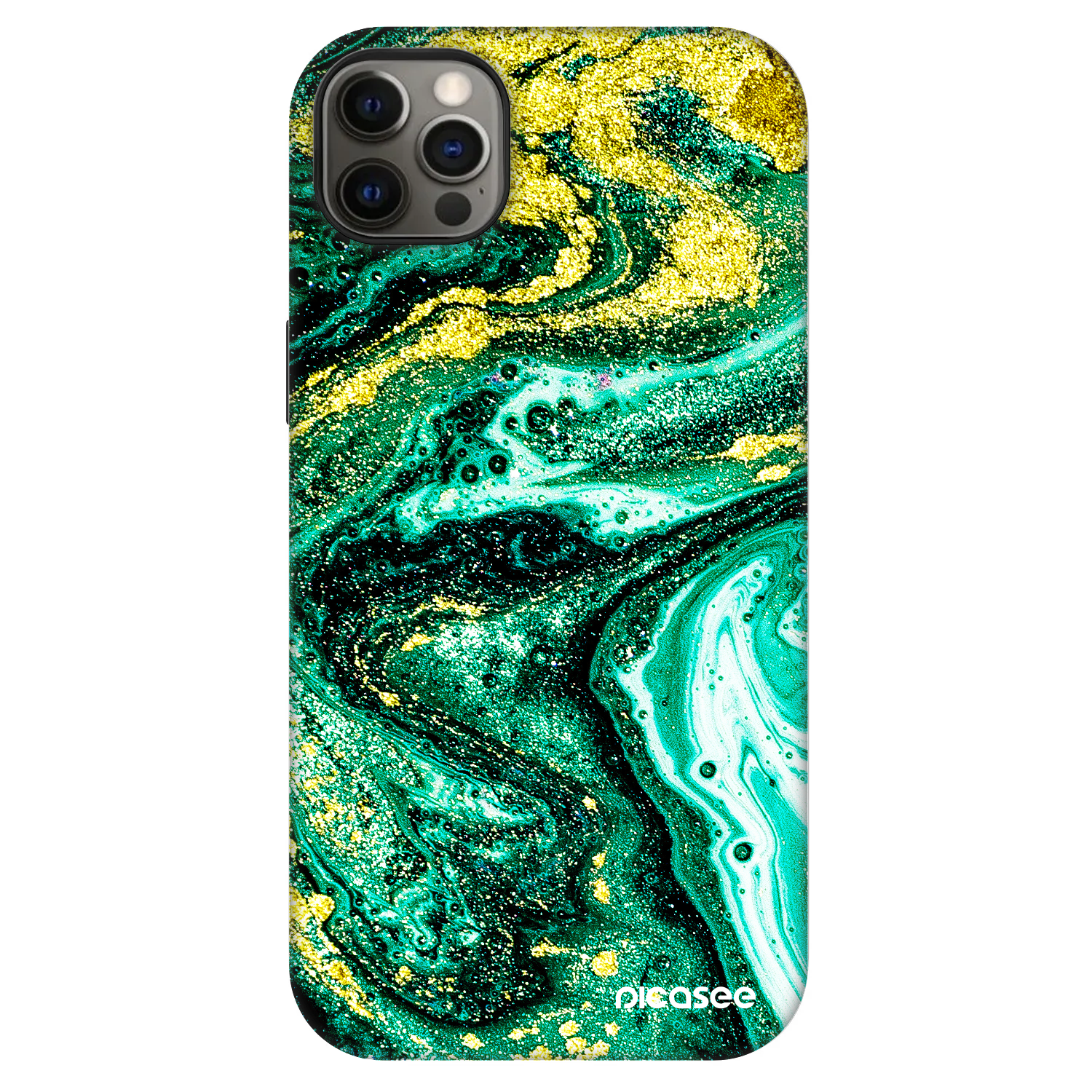 Picasee Fashion Case MagSafe na Apple iPhone 12 Pro Max - Green Gold