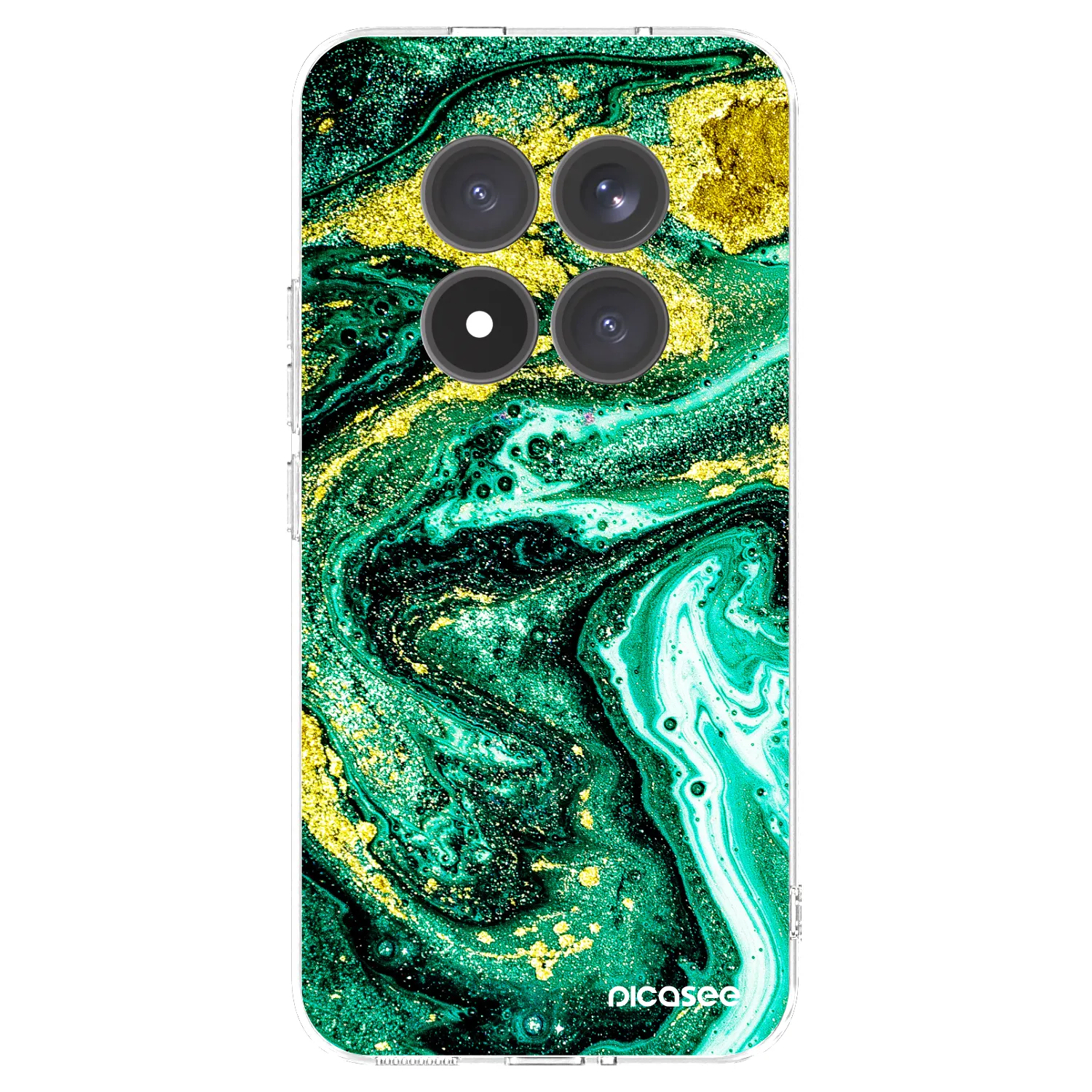 Picasee silikonowe przeźroczyste etui na Xiaomi Redmi Note 15 Pro+ - Green Gold