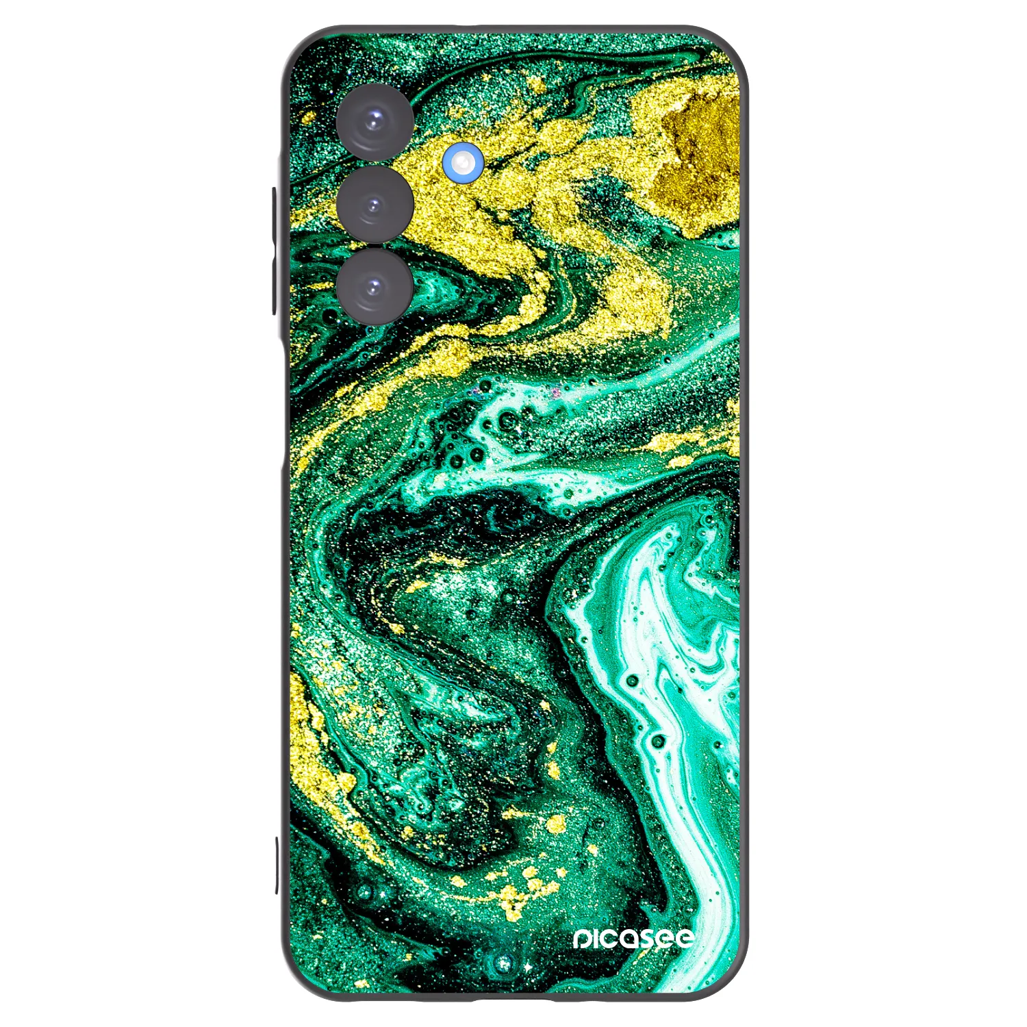 Picasee silikonowe czarne etui na Samsung Galaxy A17 5G - Green Gold