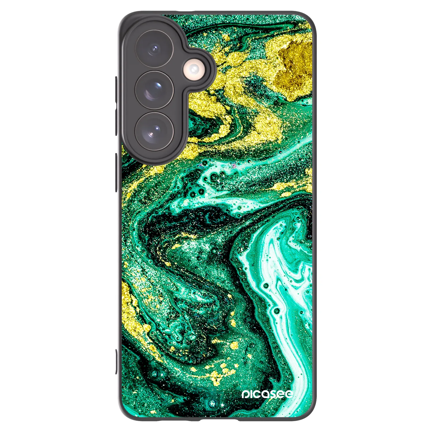 Picasee silikonowe czarne etui na Samsung Galaxy S26+ - Green Gold
