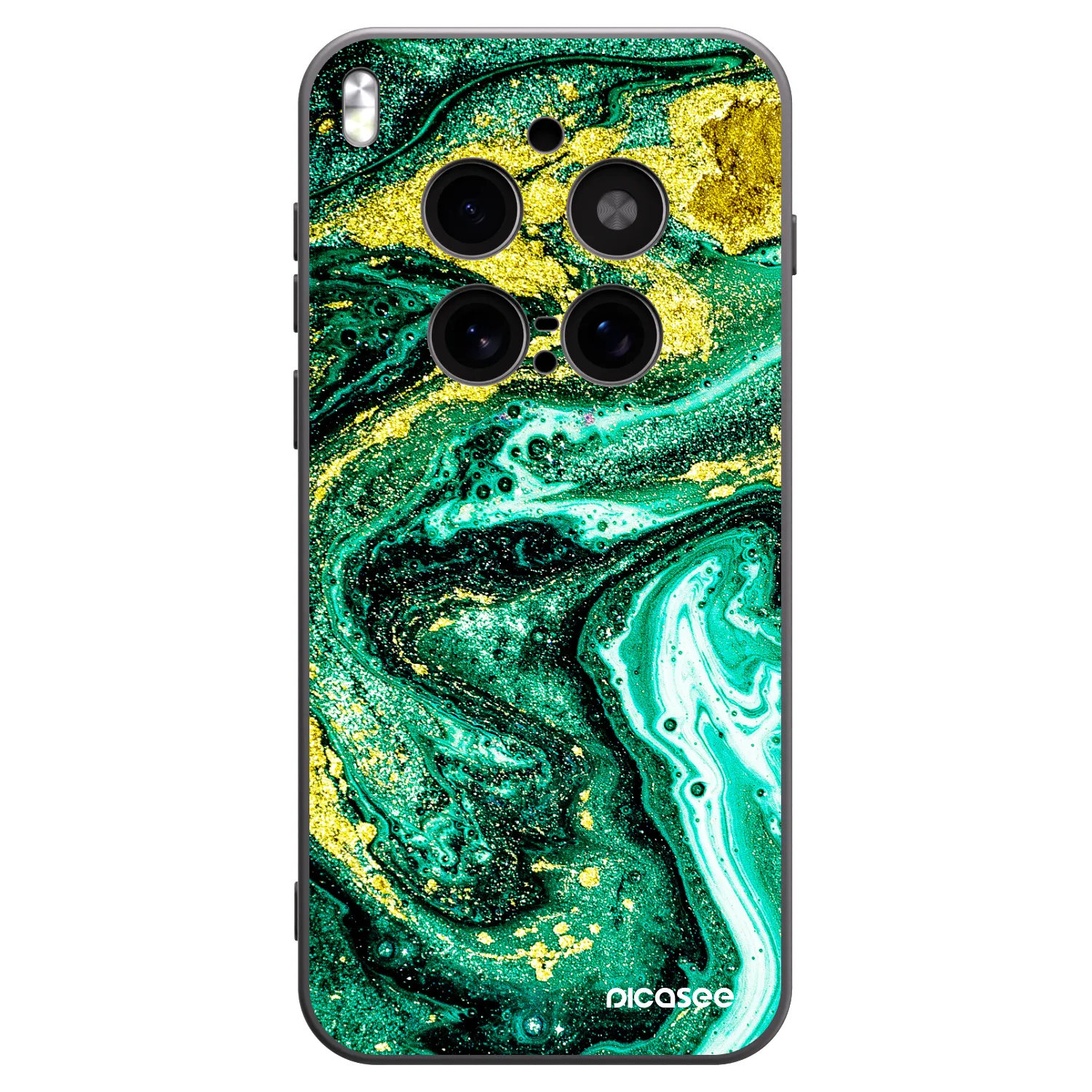Picasee silikonowe czarne etui na Vivo X300 Pro - Green Gold