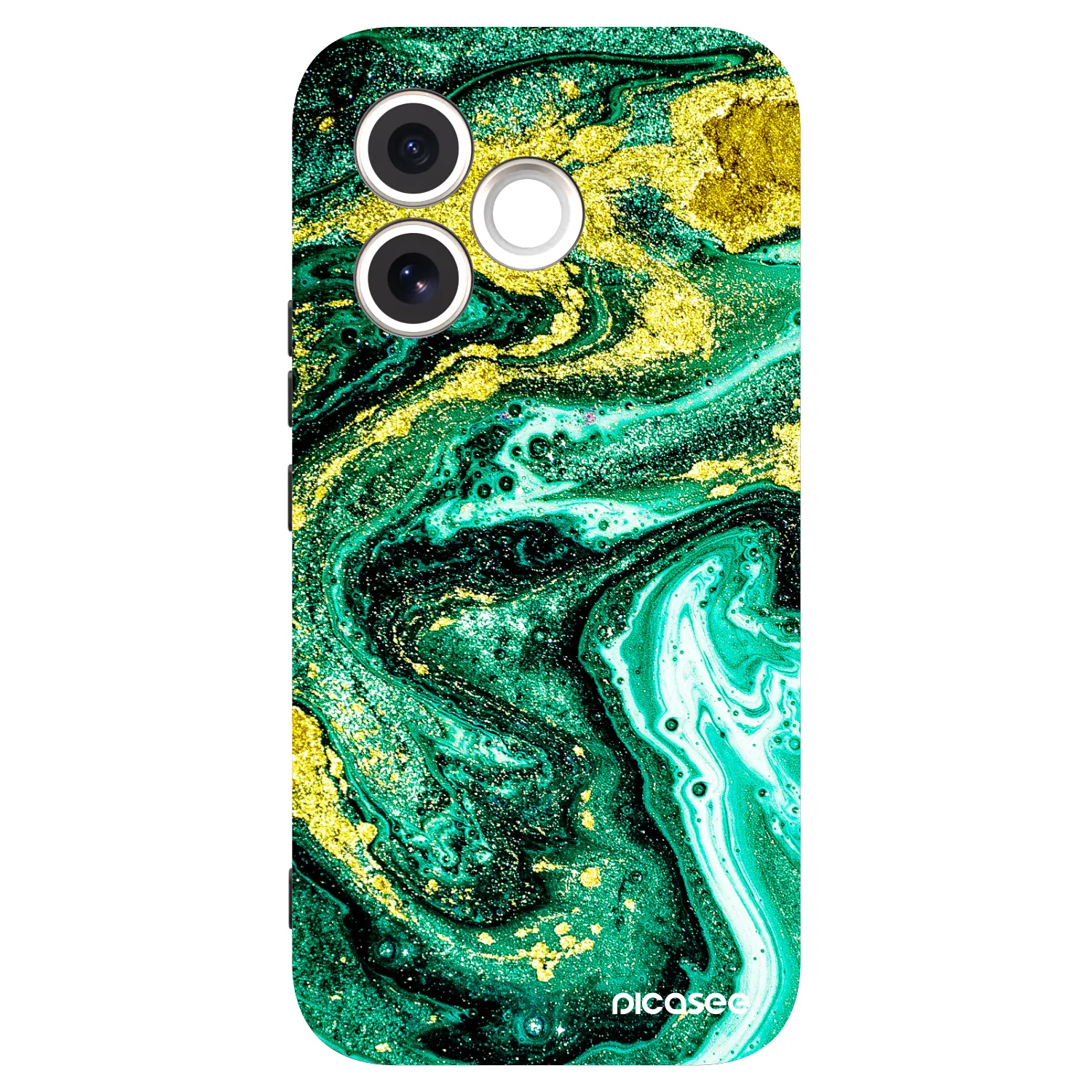 Picasee silikonowe czarne etui na Honor 600 Lite - Green Gold