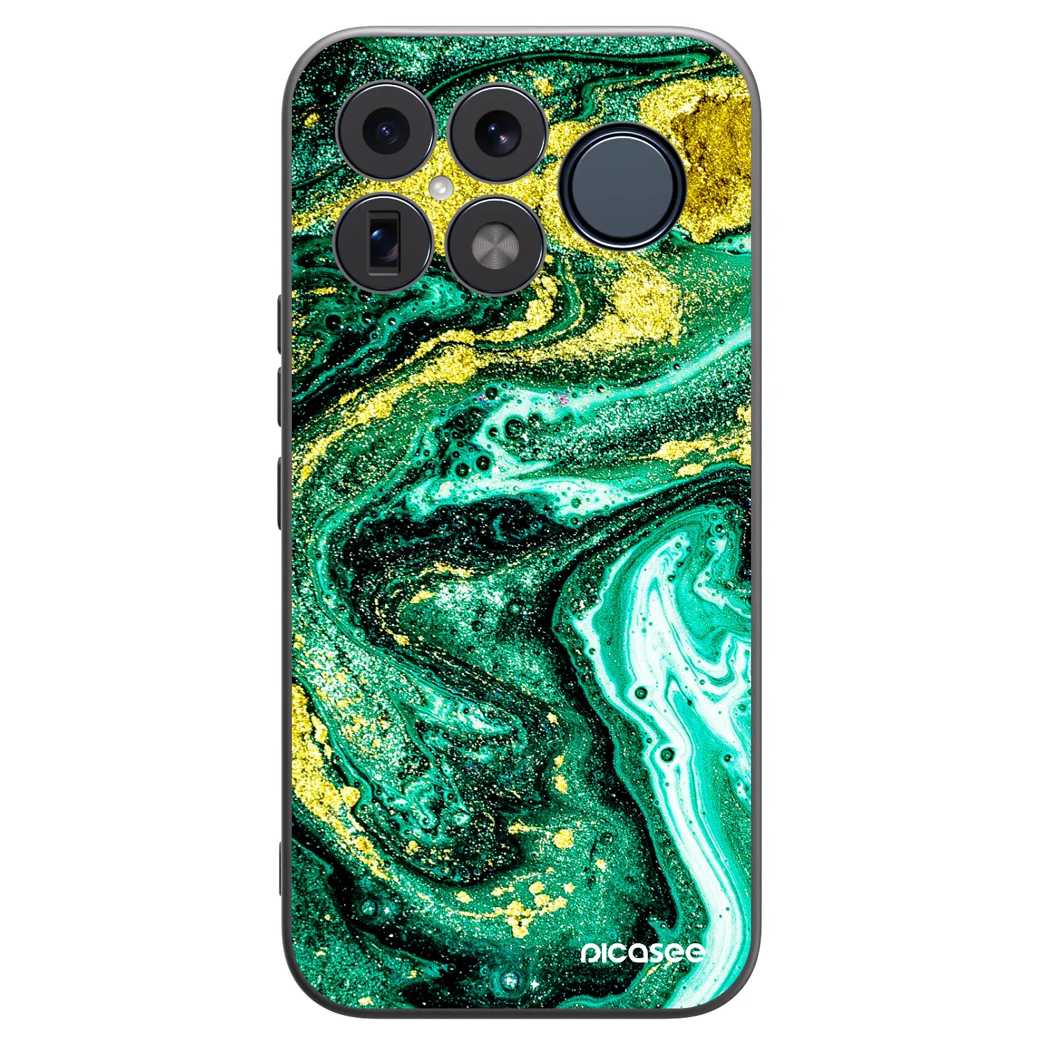 Picasee silikonowe czarne etui na Xiaomi Poco F8 Ultra - Green Gold