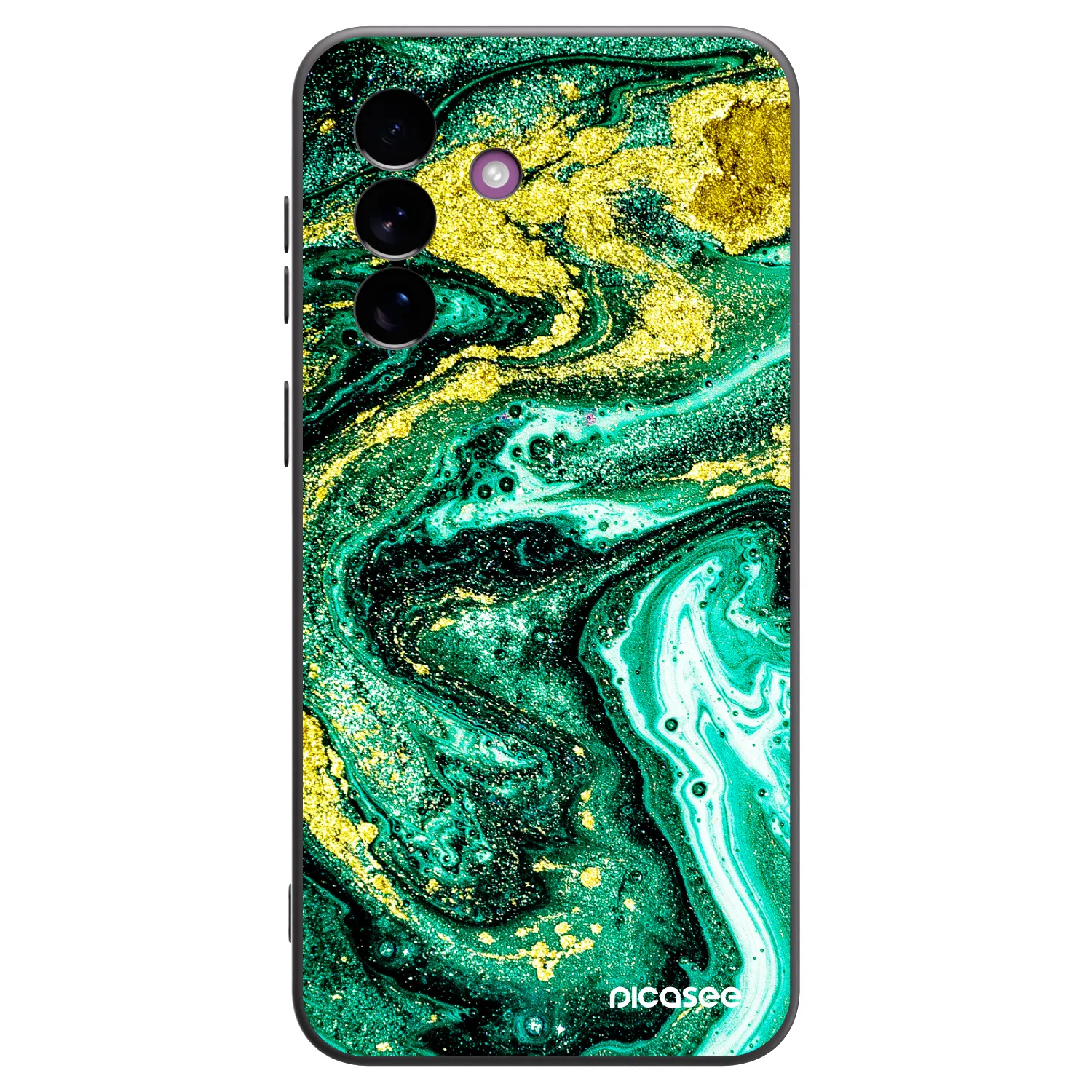 Picasee silikonowe czarne etui na Samsung Galaxy A37 - Green Gold