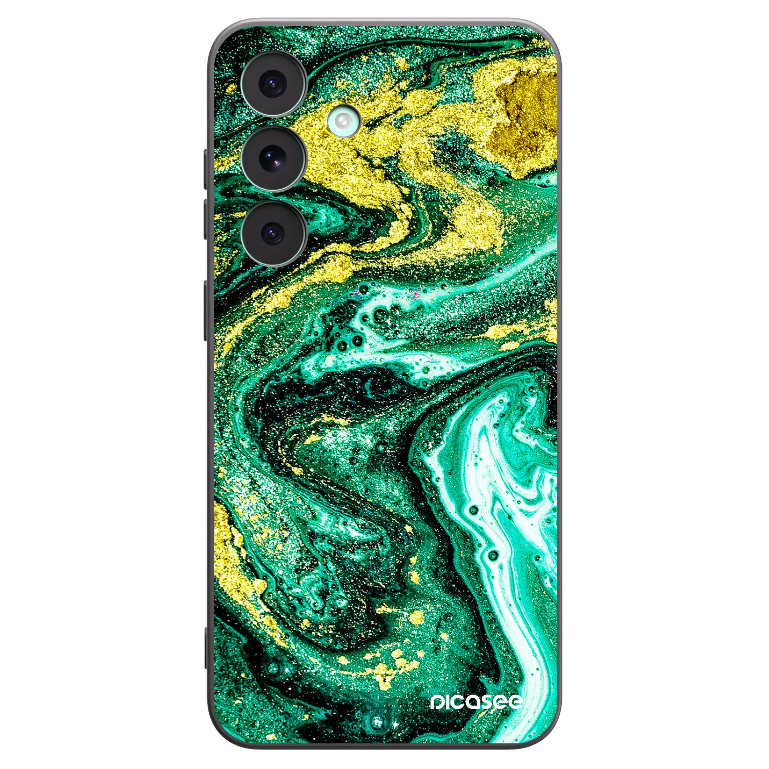 Picasee silikonowe czarne etui na Samsung Galaxy S26 FE - Green Gold