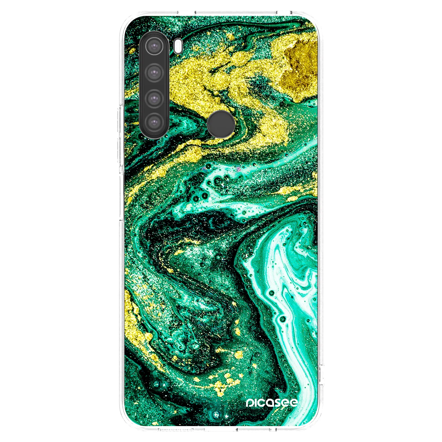 Picasee silikonowe przeźroczyste etui na Xiaomi Redmi Note 8 - Green Gold
