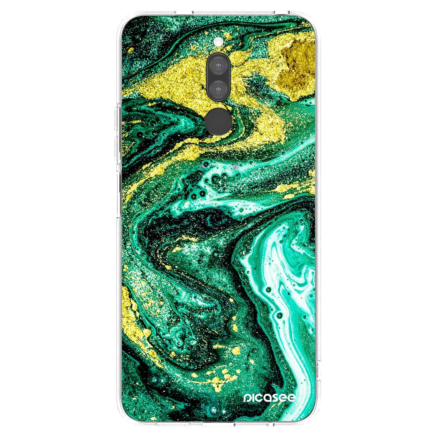 Picasee silikonowe przeźroczyste etui na Xiaomi Redmi 8 - Green Gold