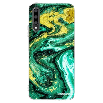 Picasee silikonowe przeźroczyste etui na Honor 9X Pro - Green Gold