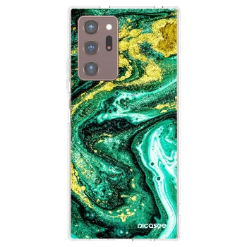 Picasee silikonowe przeźroczyste etui na Samsung Galaxy Note 20 Ultra - Green Gold