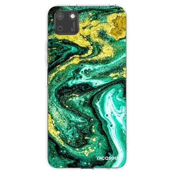 Picasee silikonowe przeźroczyste etui na Huawei Y5P - Green Gold
