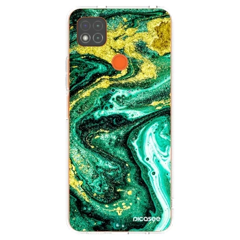 Picasee silikonowe przeźroczyste etui na Xiaomi Redmi 9C - Green Gold