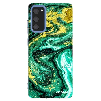 Picasee silikonowe przeźroczyste etui na Samsung Galaxy S20 FE - Green Gold