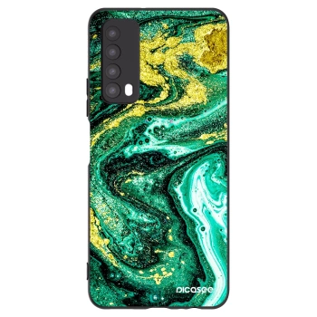 Picasee silikonowe czarne etui na Huawei P Smart 2021 - Green Gold